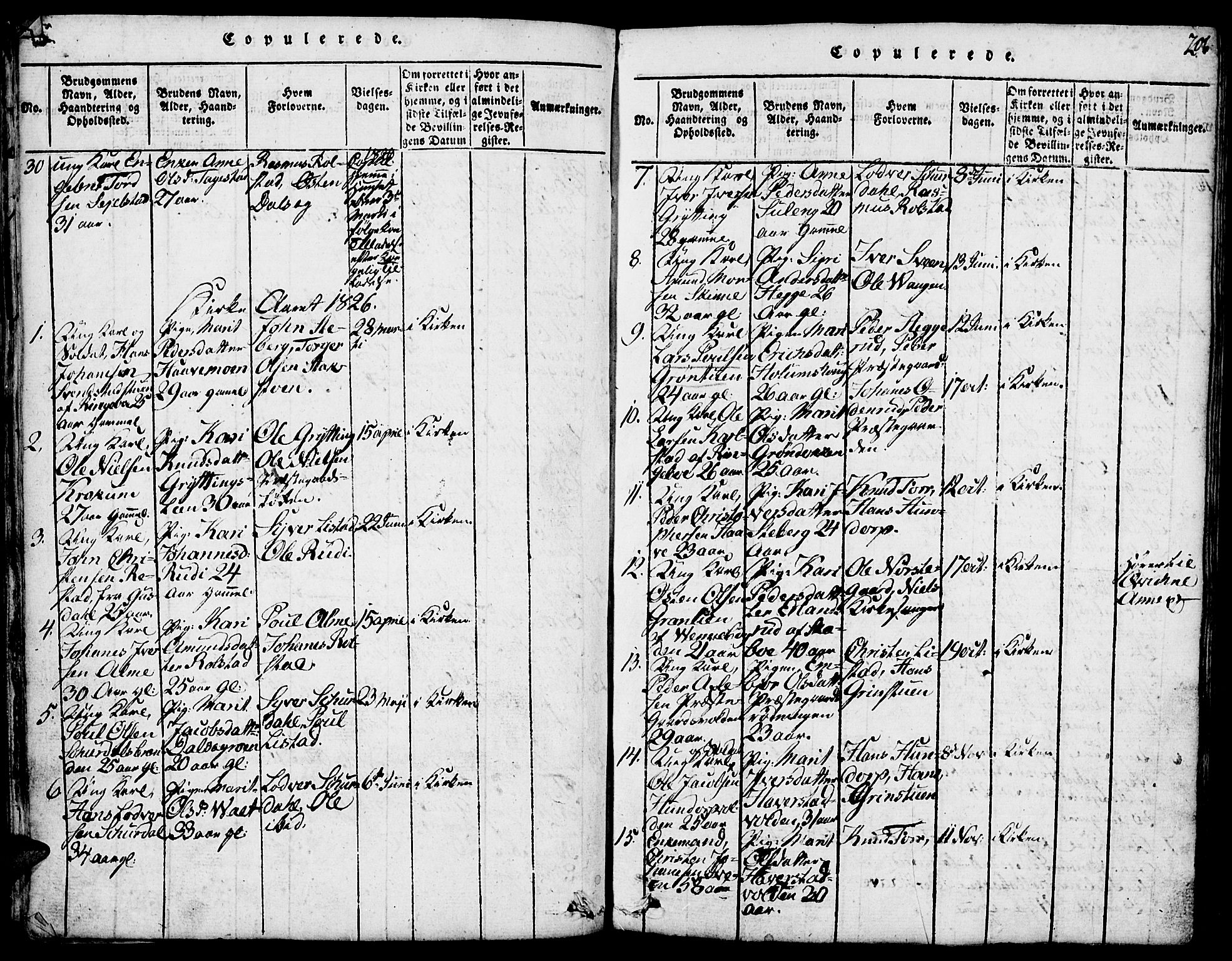 Fron prestekontor, SAH/PREST-078/H/Ha/Hab/L0001: Parish register (copy) no. 1, 1816-1843, p. 206