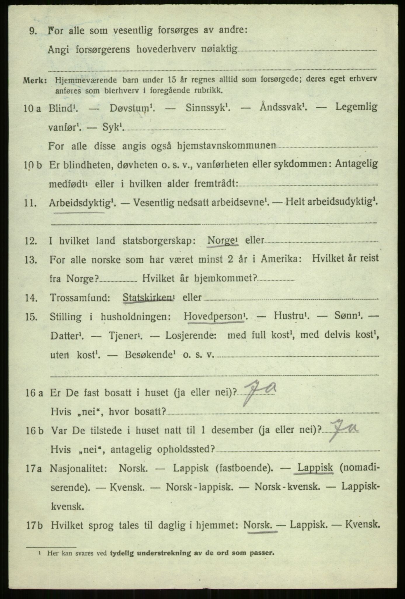 SATØ, 1920 census for Balsfjord, 1920, p. 3857