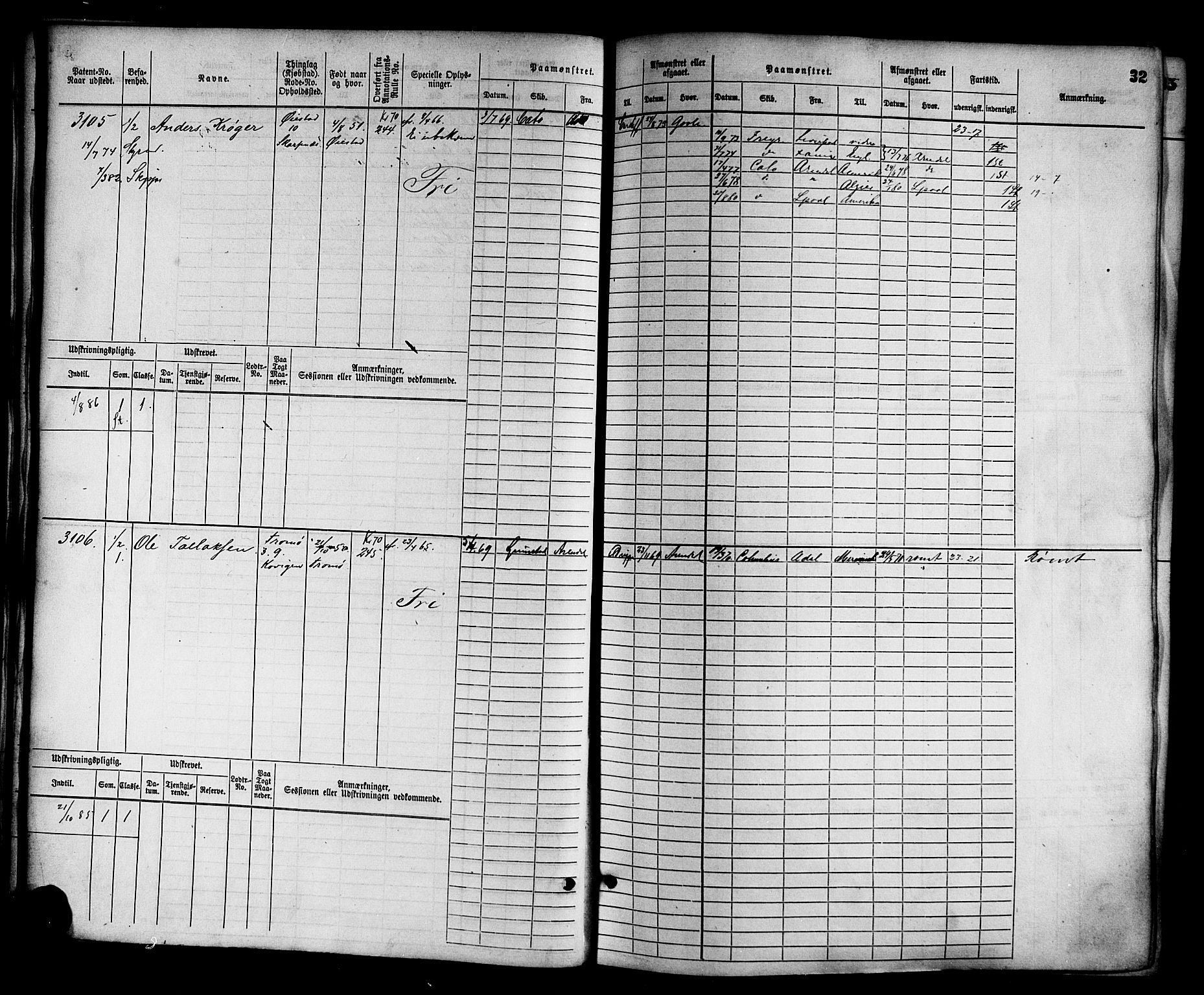 Arendal mønstringskrets, AV/SAK-2031-0012/F/Fb/L0014: Hovedrulle nr 3045-3806, S-12, 1868-1900, p. 34