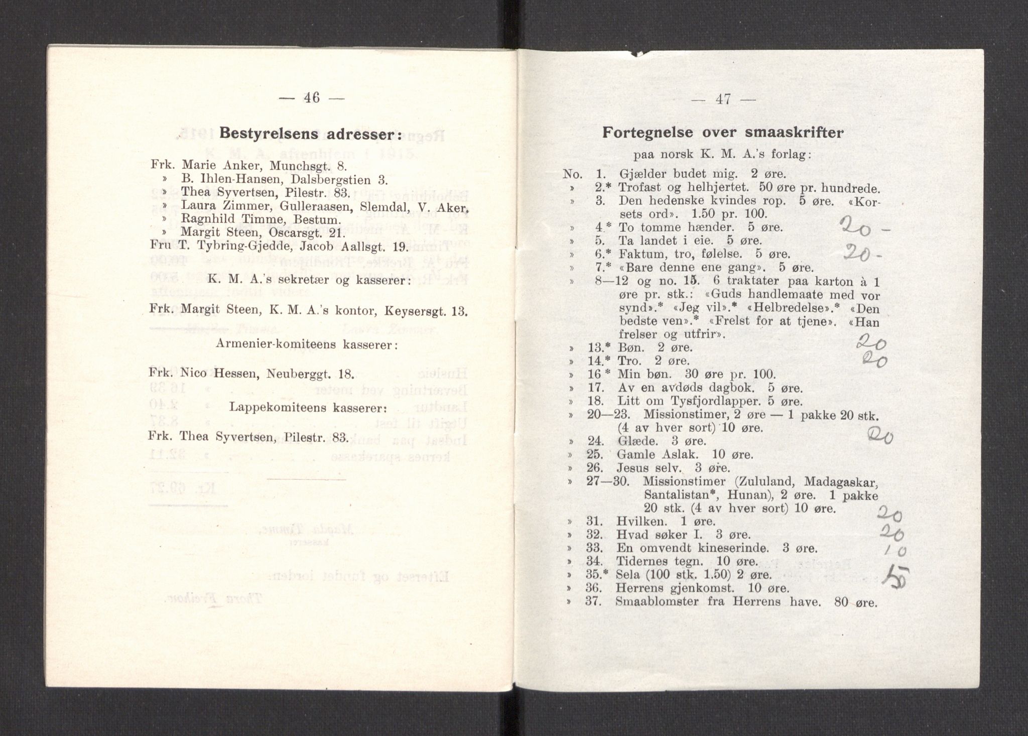 Kvinnelige Misjonsarbeidere, AV/RA-PA-0699/F/Fa/L0001/0007: -- / Årsmeldinger, trykte, 1906-1915