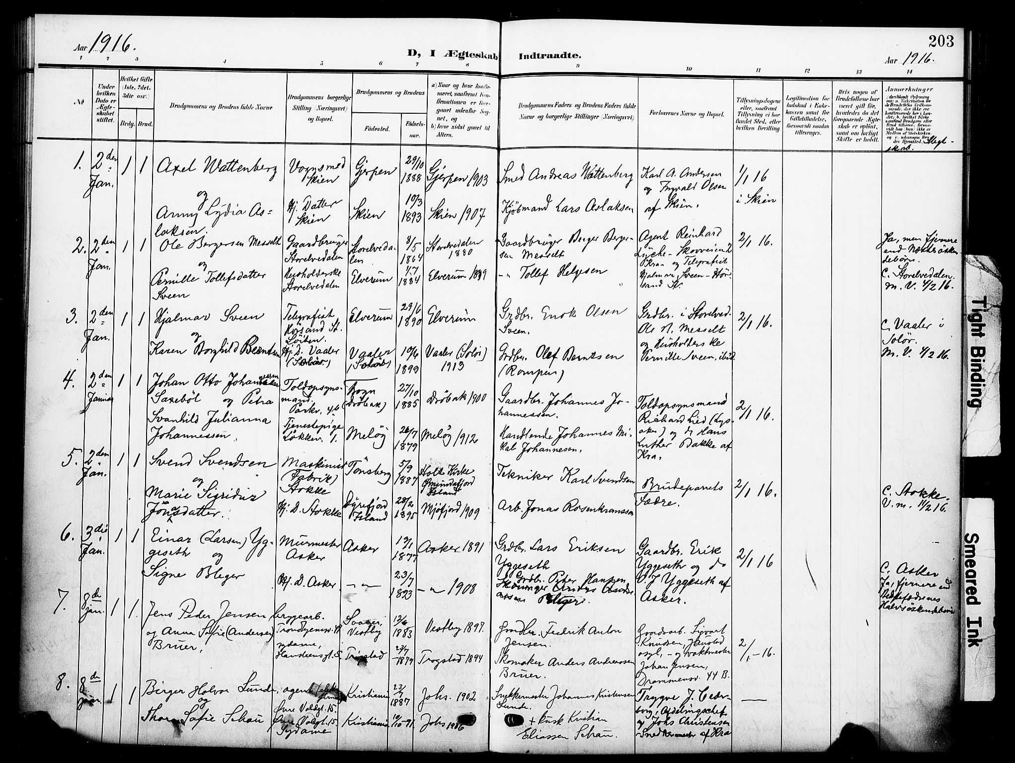 Johannes prestekontor Kirkebøker, AV/SAO-A-10852/F/Fa/L0010: Parish register (official) no. 10, 1907-1919, p. 203