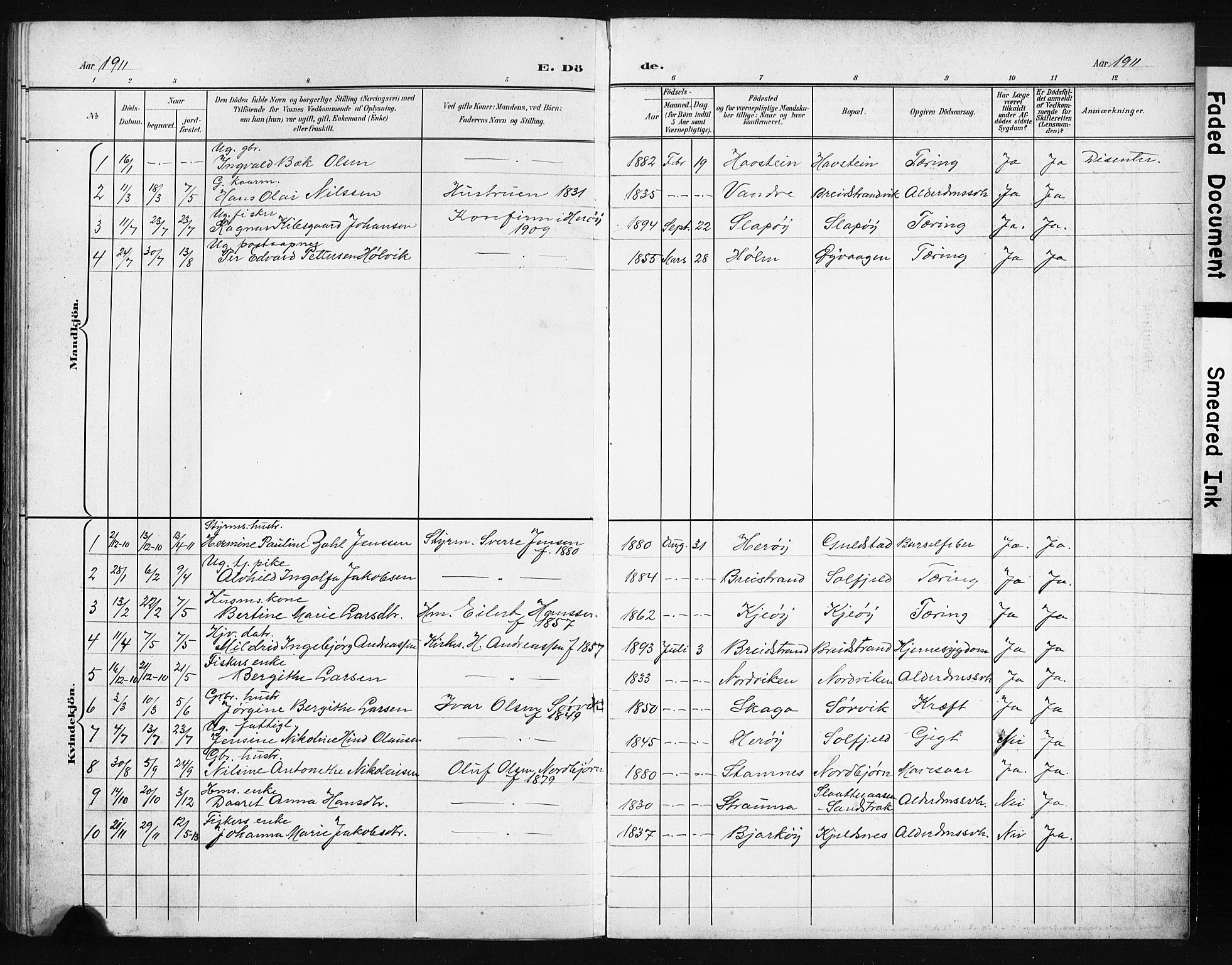 Ministerialprotokoller, klokkerbøker og fødselsregistre - Nordland, AV/SAT-A-1459/836/L0538: Parish register (copy) no. 836C02, 1901-1917