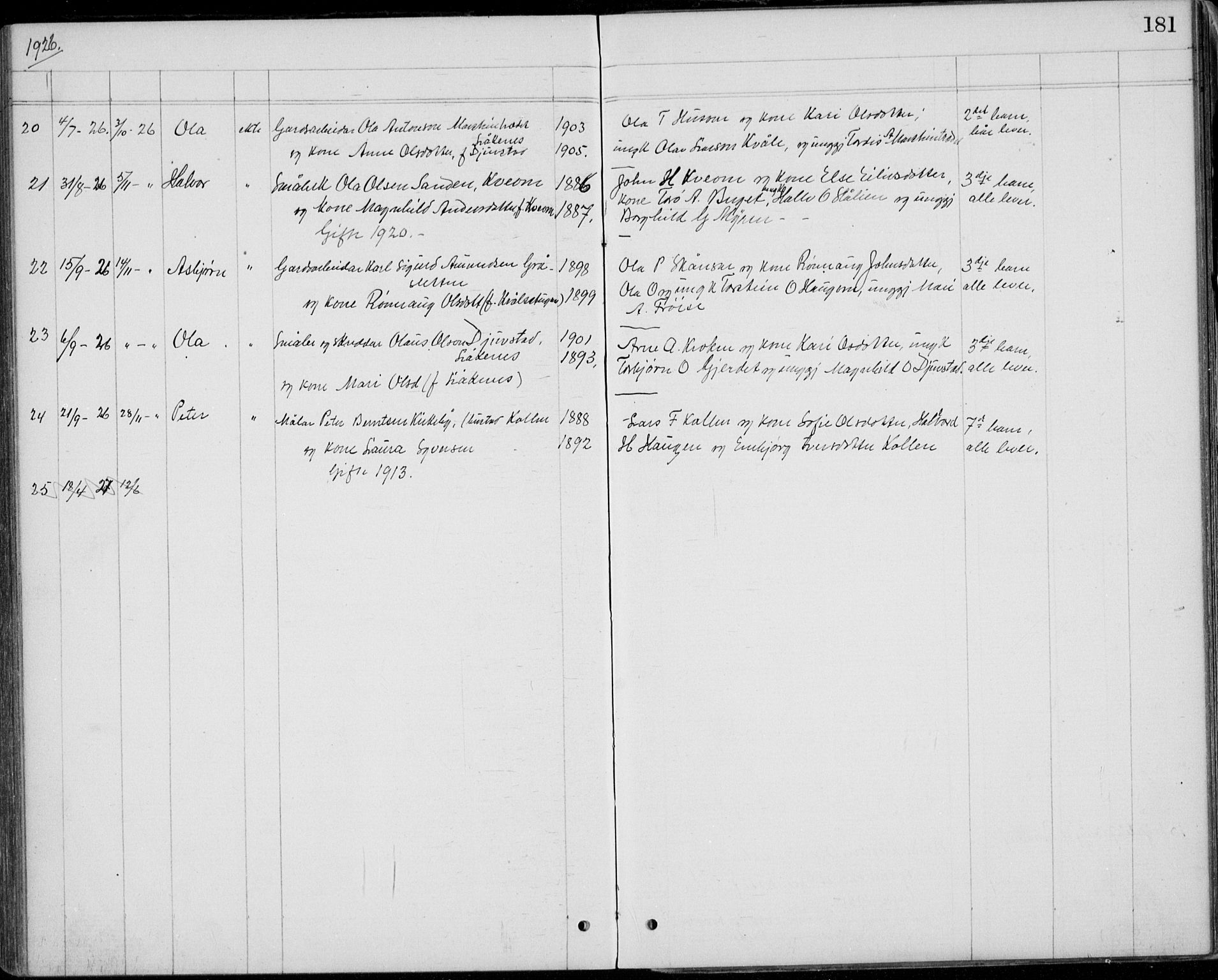 Lom prestekontor, SAH/PREST-070/L/L0013: Parish register (copy) no. 13, 1874-1938, p. 181