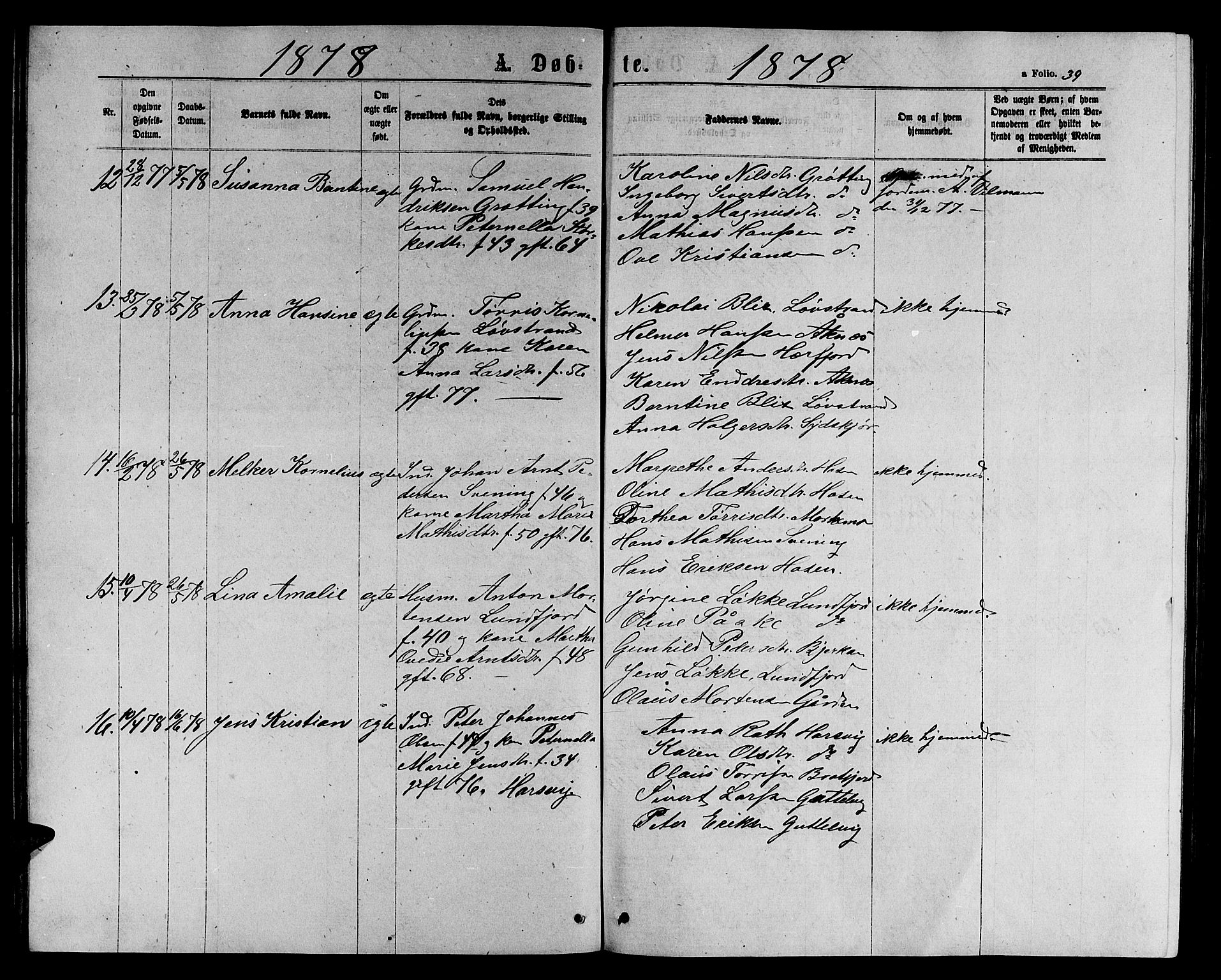 Ministerialprotokoller, klokkerbøker og fødselsregistre - Sør-Trøndelag, SAT/A-1456/656/L0695: Parish register (copy) no. 656C01, 1867-1889, p. 39