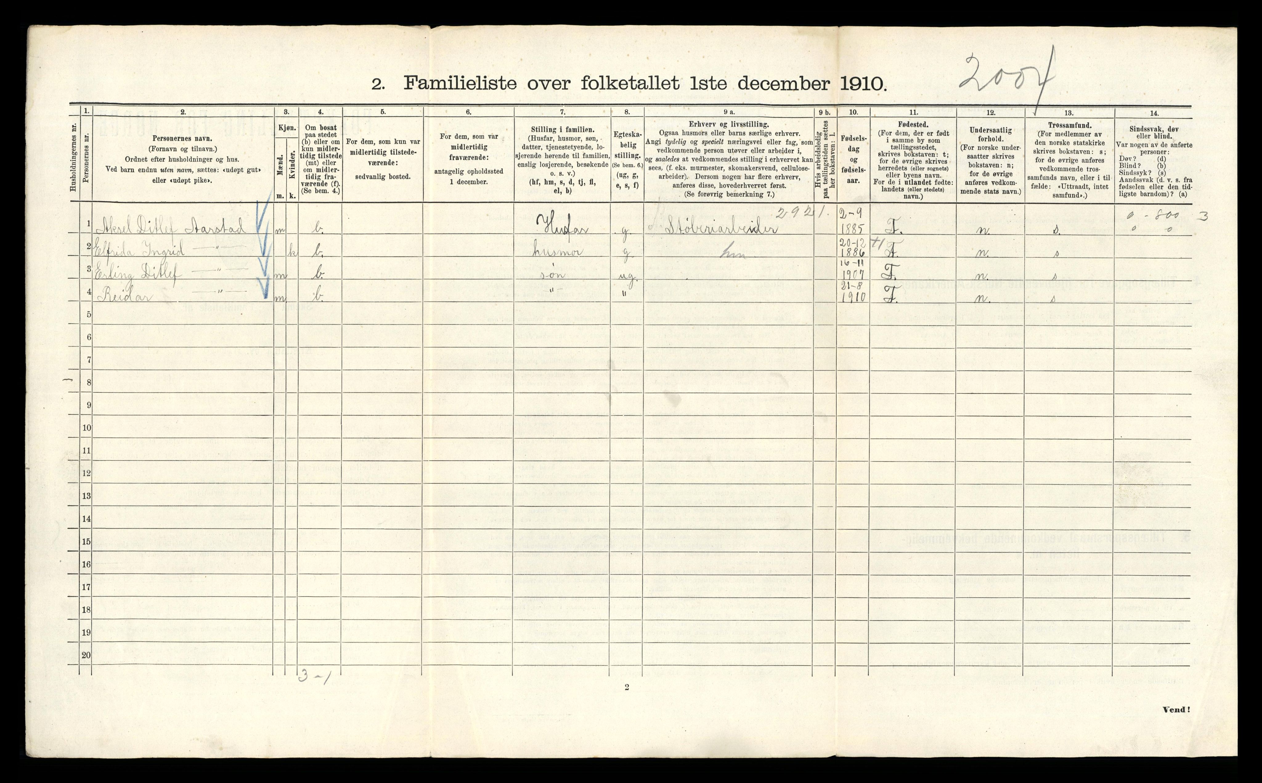 RA, 1910 census for Kristiania, 1910, p. 69432