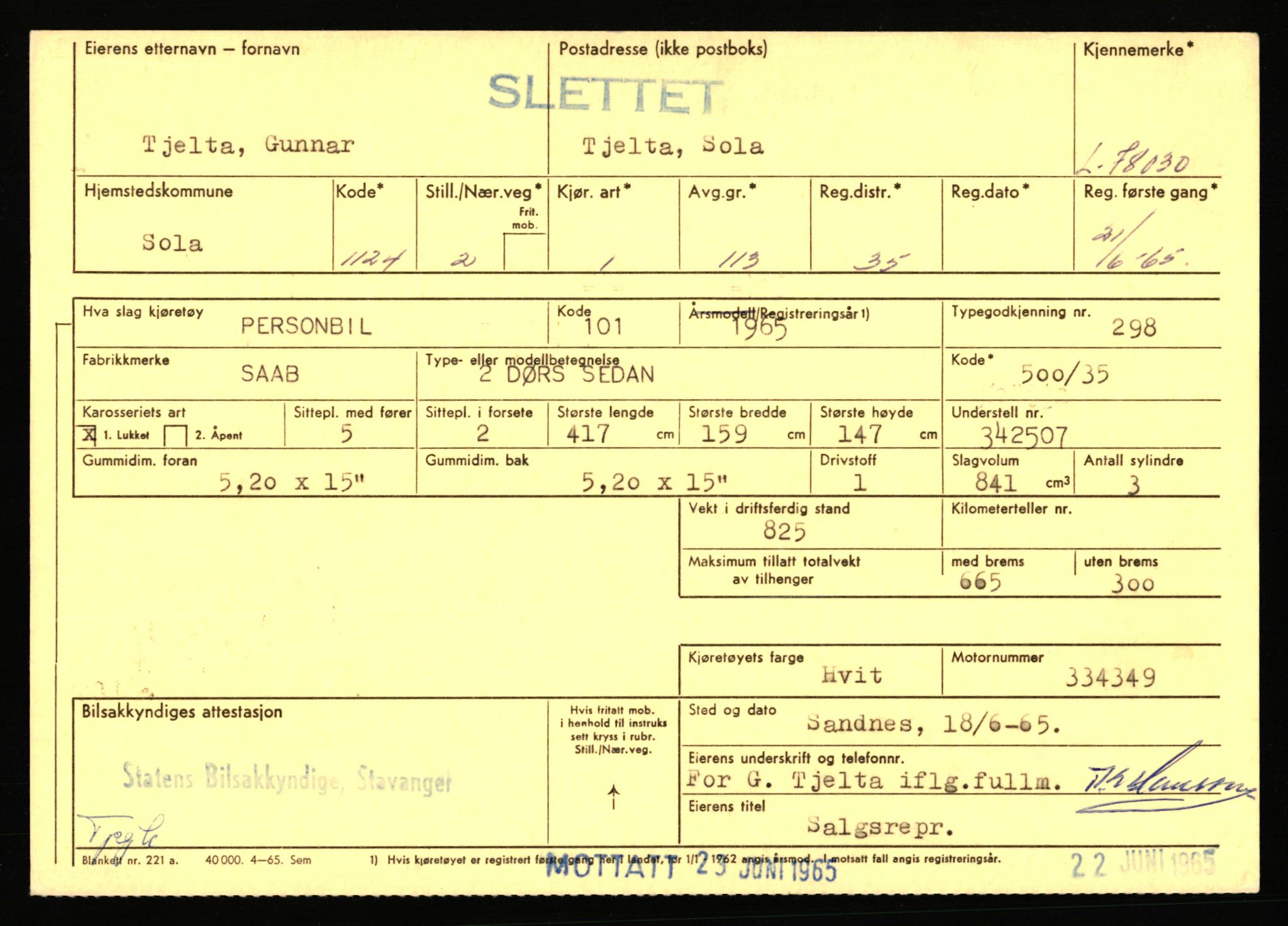 Stavanger trafikkstasjon, AV/SAST-A-101942/0/F/L0069: L-76801 - L-78797, 1930-1971, p. 1357