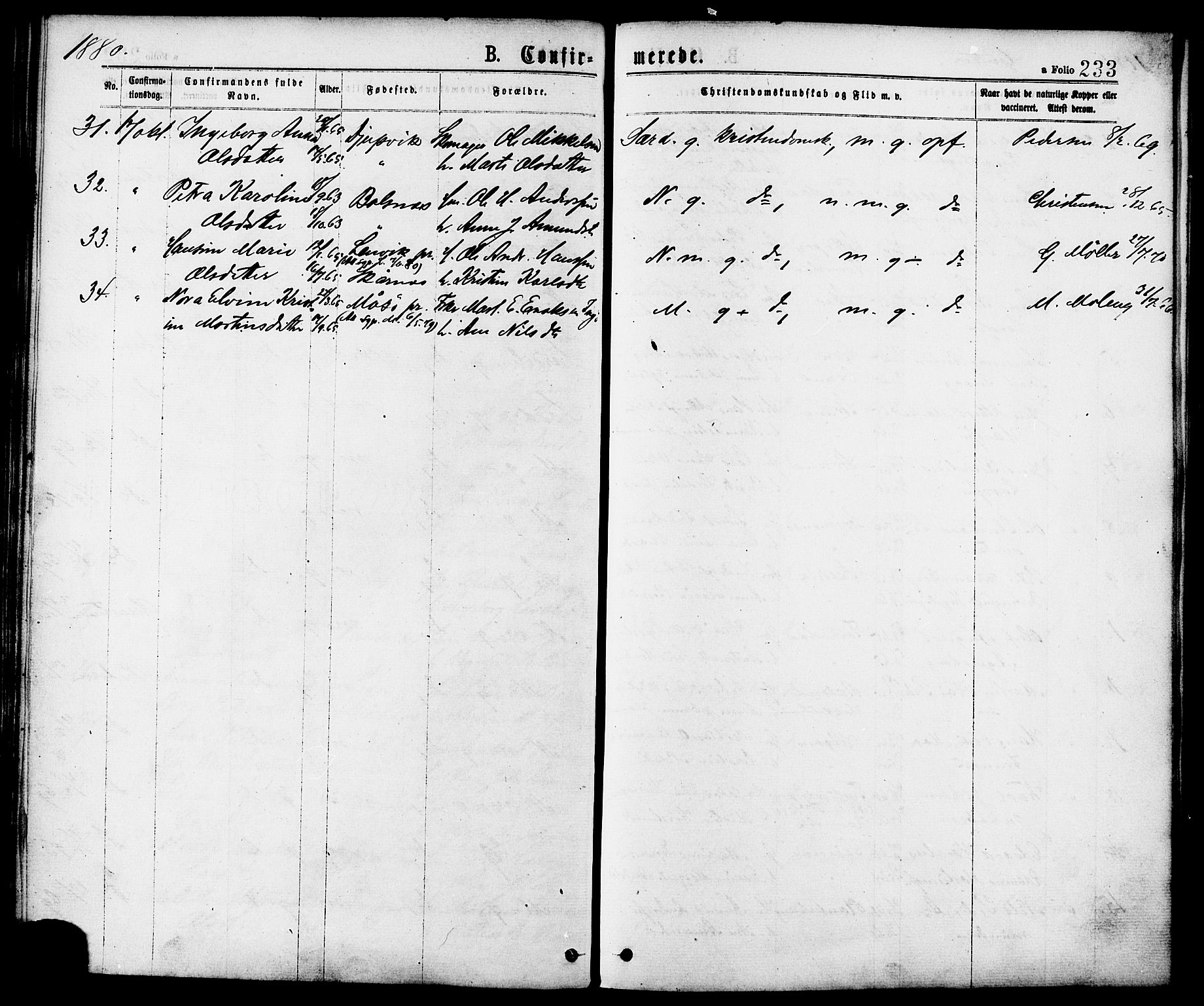 Ministerialprotokoller, klokkerbøker og fødselsregistre - Nordland, AV/SAT-A-1459/863/L0897: Parish register (official) no. 863A09, 1872-1886, p. 233