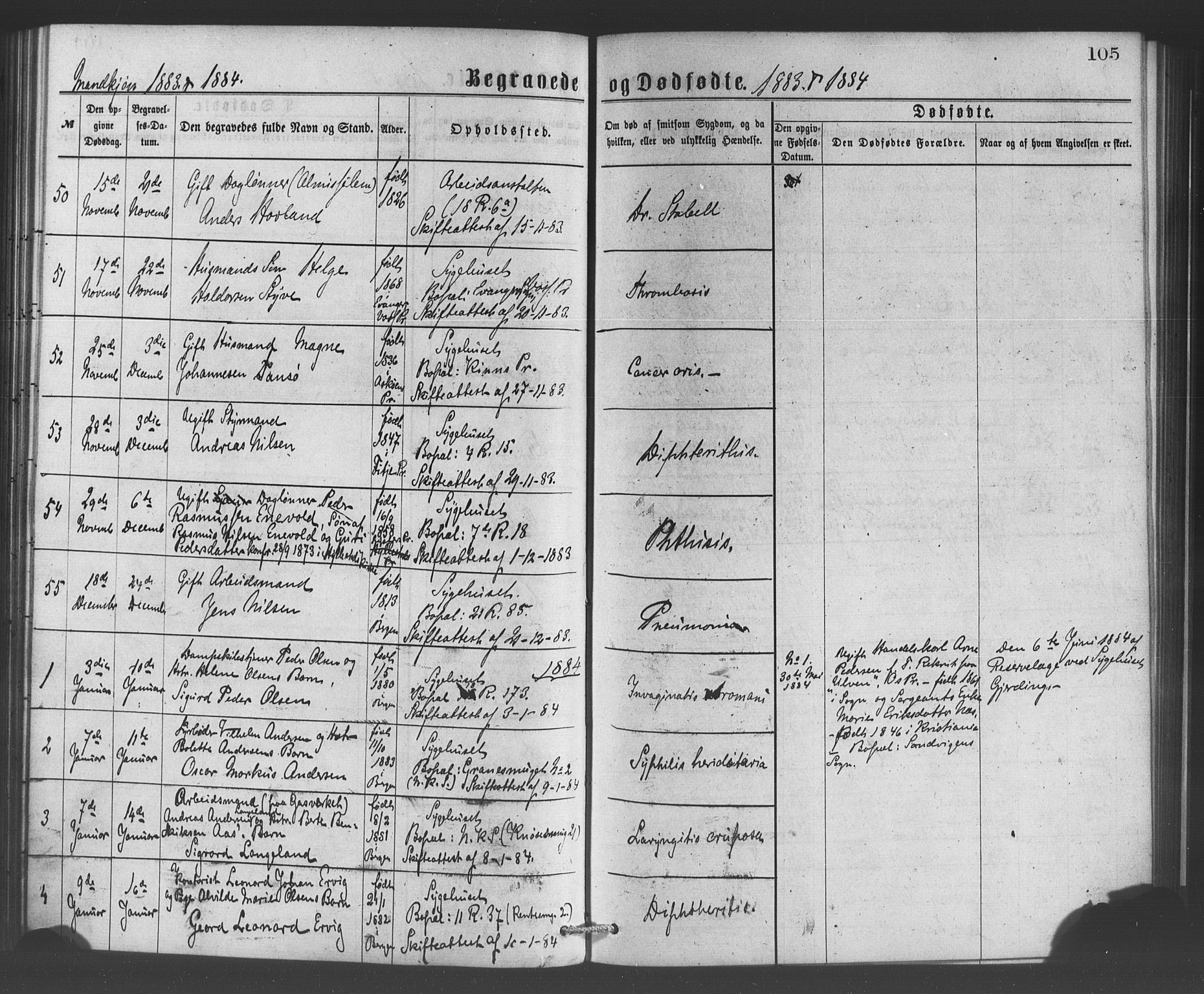 Bergen kommunale pleiehjem - stiftelsespresten, SAB/A-100281: Parish register (official) no. A 1, 1874-1886, p. 105