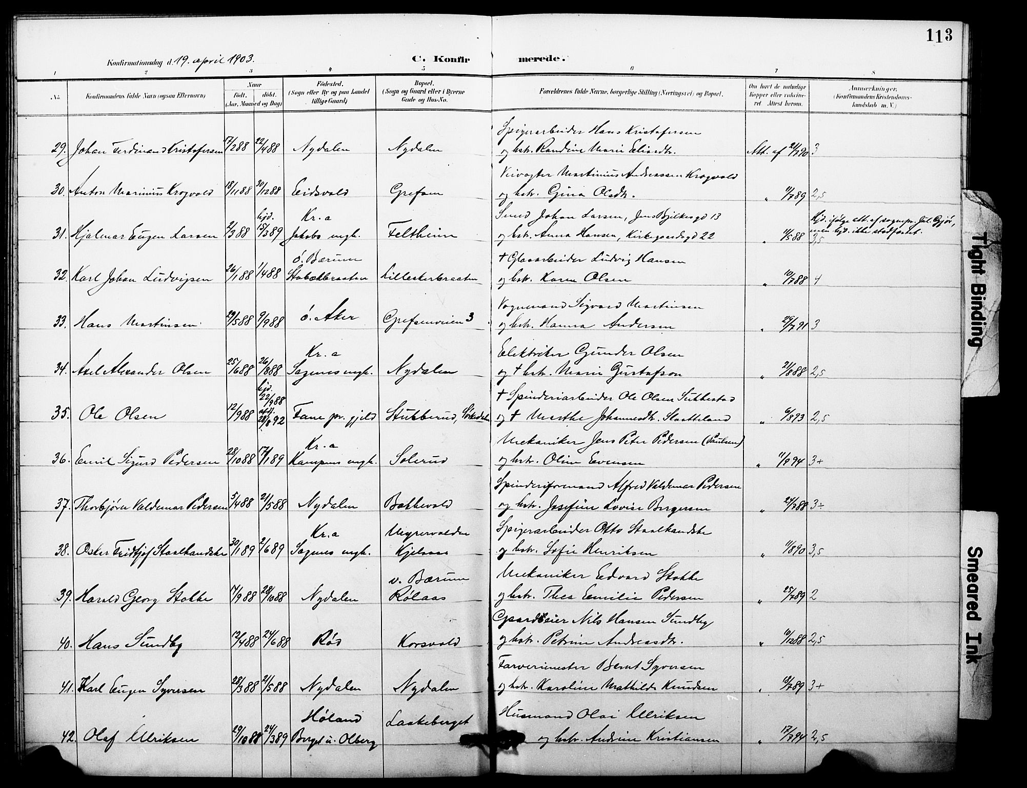 Vestre Aker prestekontor Kirkebøker, AV/SAO-A-10025/F/Fa/L0012: Parish register (official) no. 12, 1894-1909, p. 113