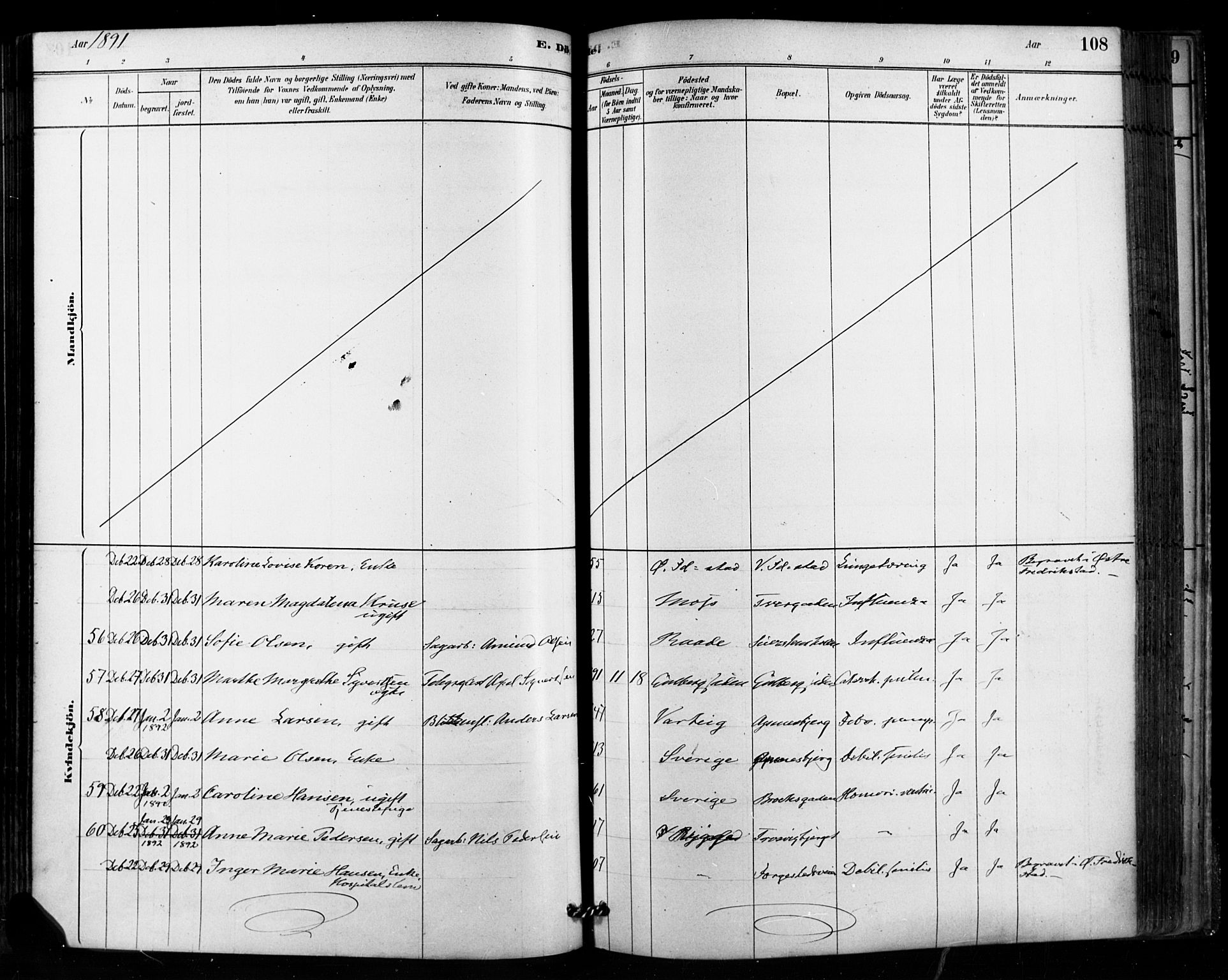 Fredrikstad domkirkes prestekontor Kirkebøker, SAO/A-10906/F/Fa/L0003: Parish register (official) no. 3, 1878-1904, p. 108