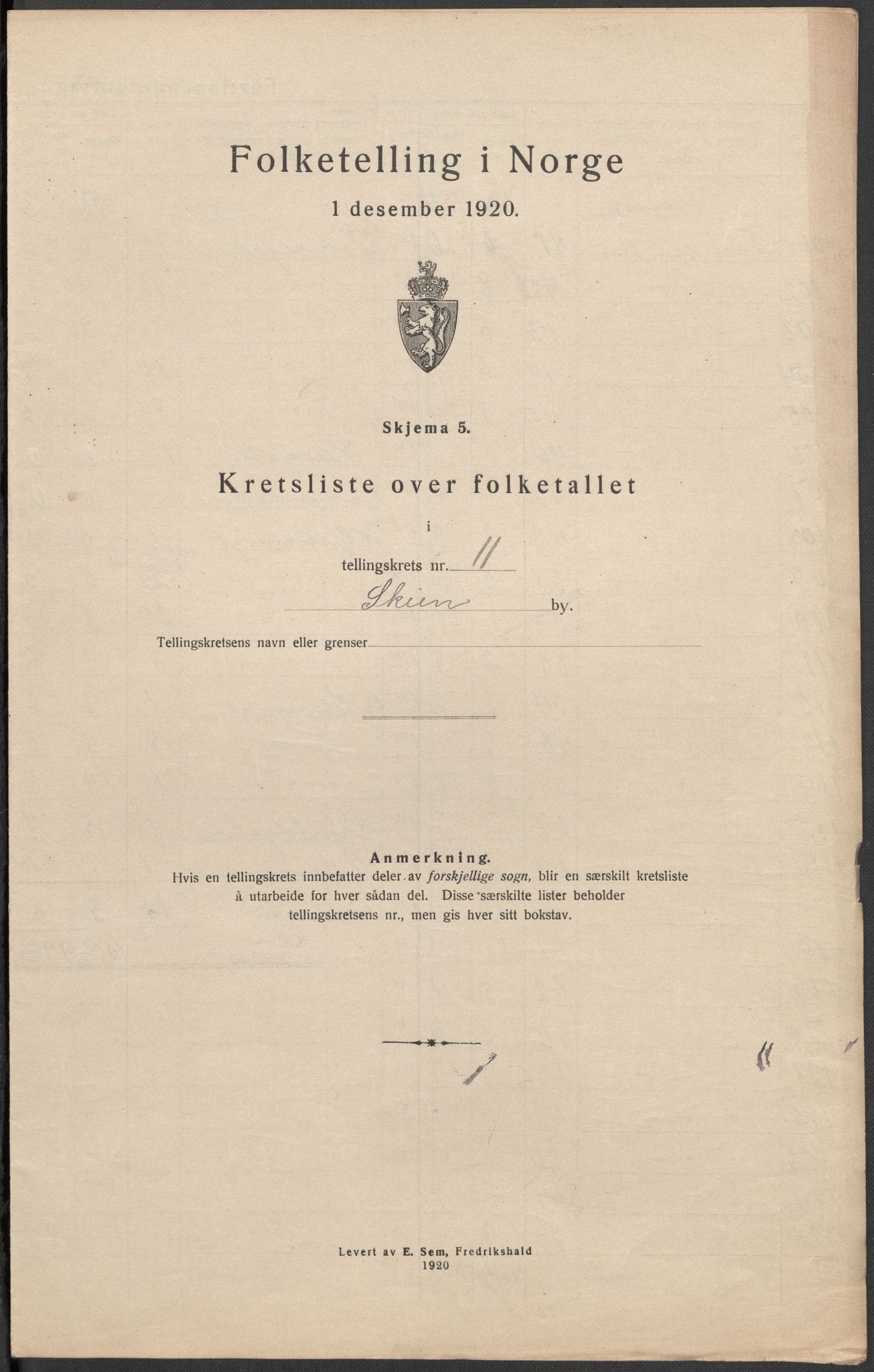 SAKO, 1920 census for Skien, 1920, p. 61