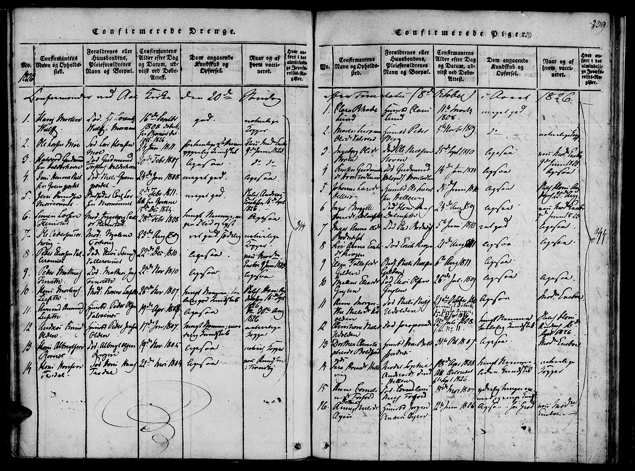 Ministerialprotokoller, klokkerbøker og fødselsregistre - Sør-Trøndelag, SAT/A-1456/655/L0675: Parish register (official) no. 655A04, 1818-1830, p. 239