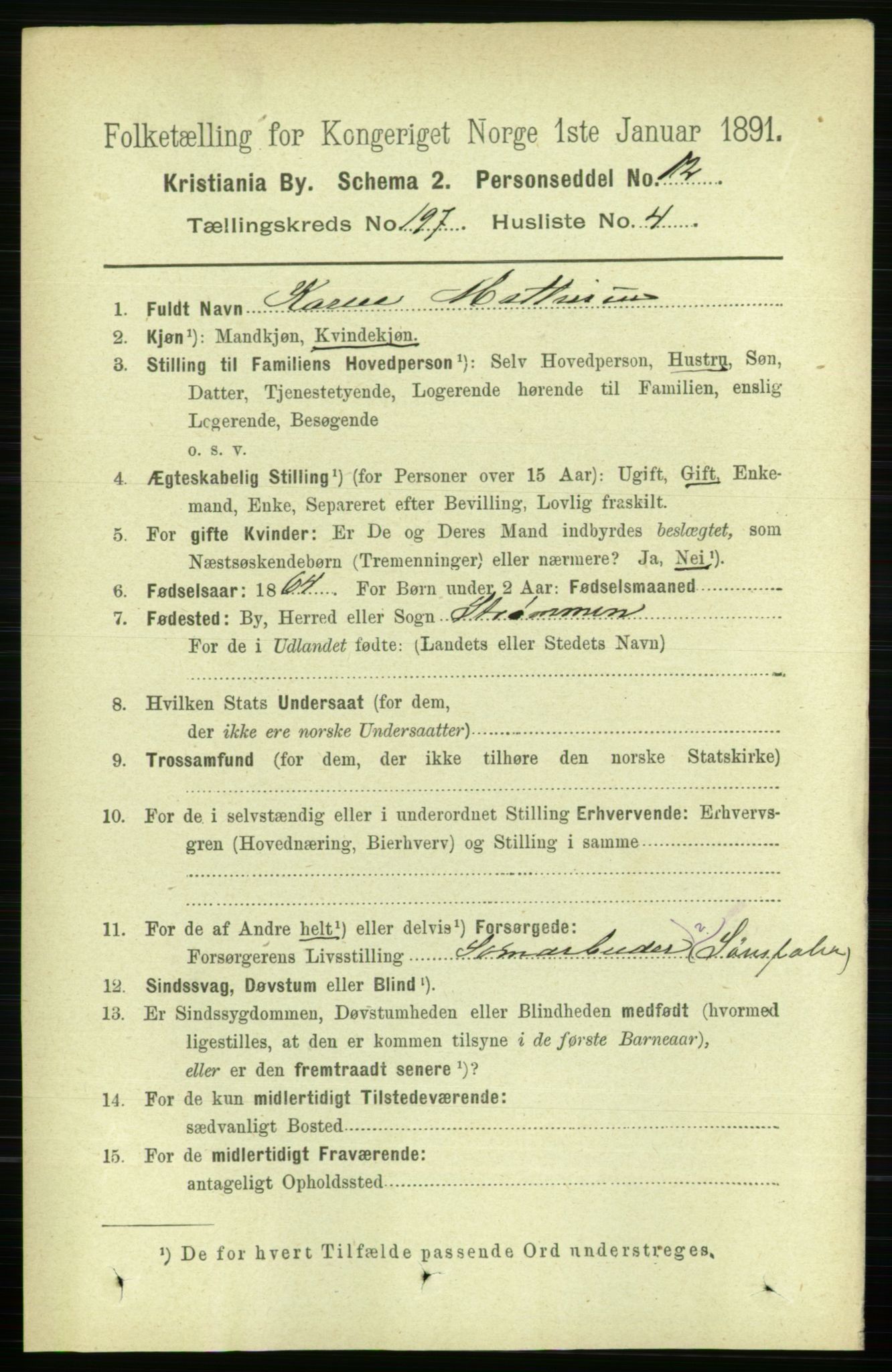 RA, 1891 census for 0301 Kristiania, 1891, p. 118879
