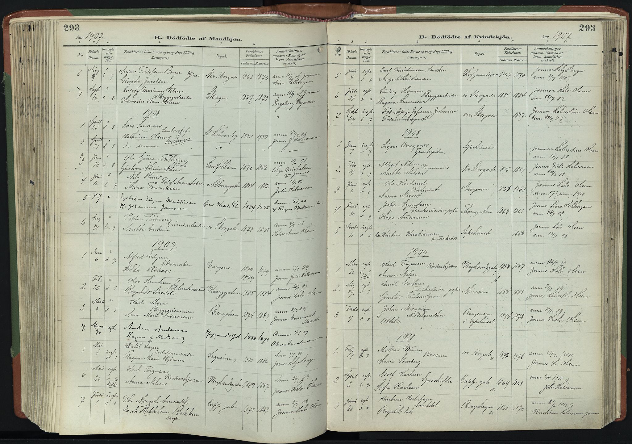 Bragernes kirkebøker, AV/SAKO-A-6/F/Fb/L0009: Parish register (official) no. II 9, 1902-1911, p. 293