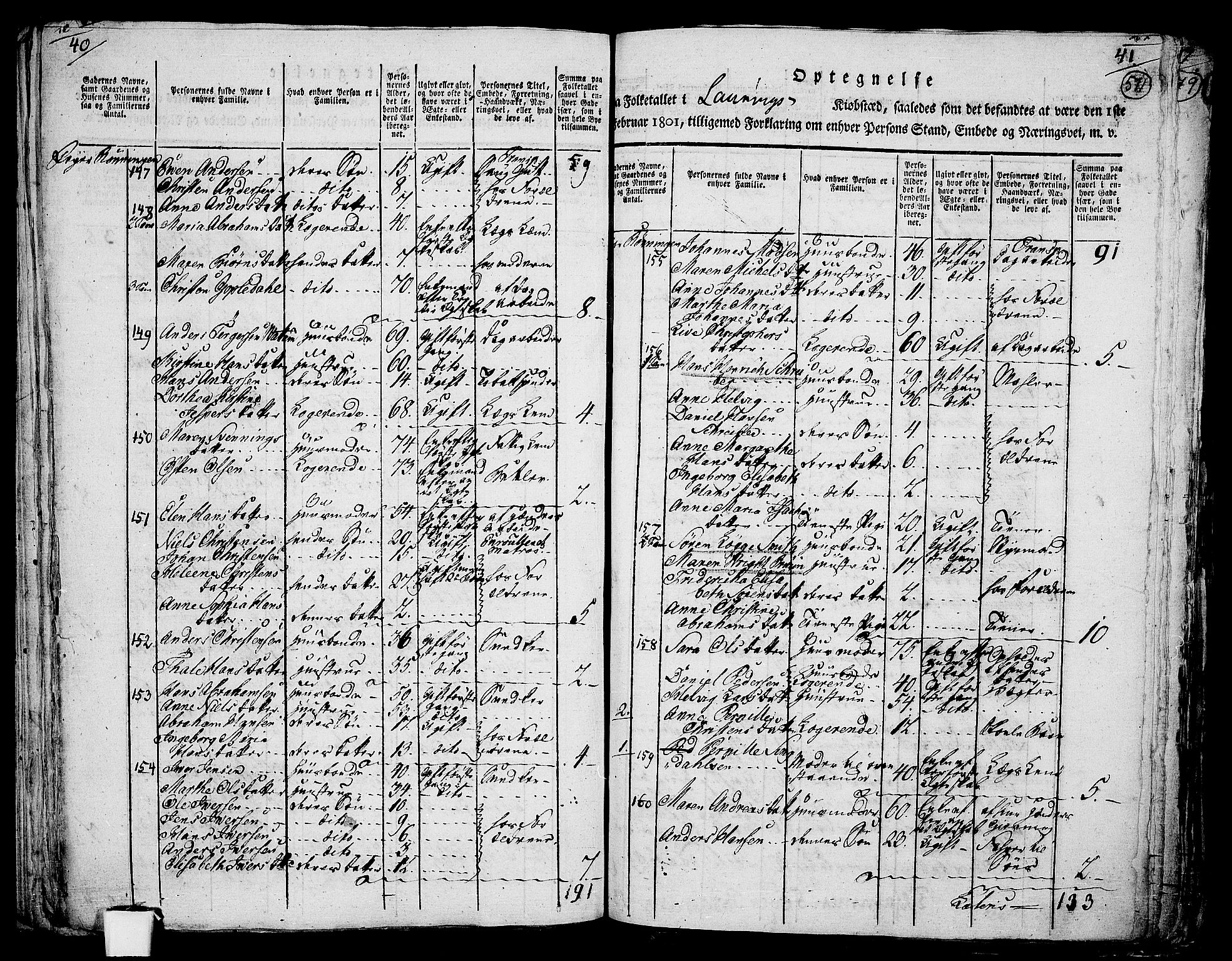RA, 1801 census for 0707P Larvik, 1801, p. 570b-571a