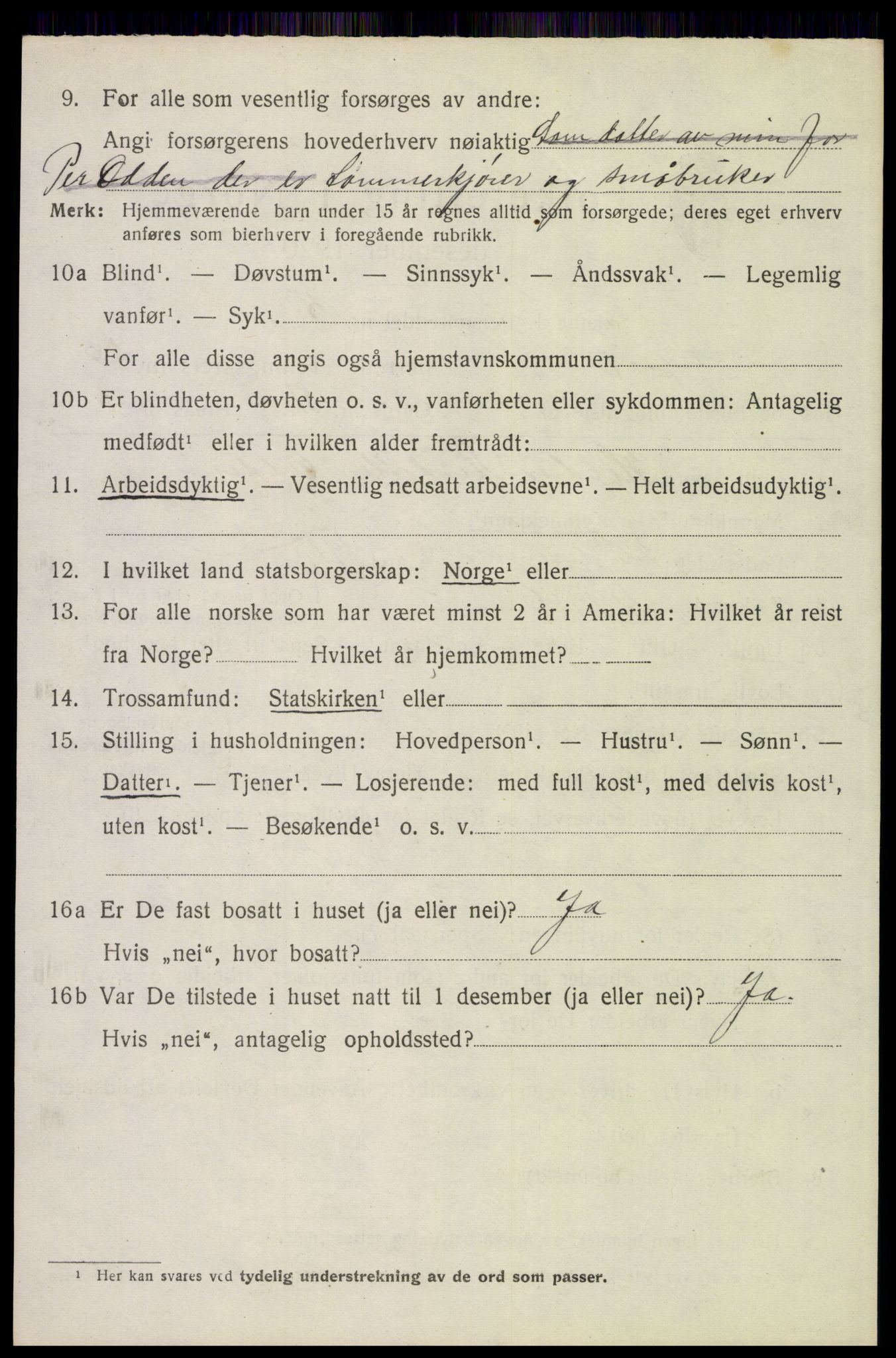 SAH, 1920 census for Trysil, 1920, p. 15706