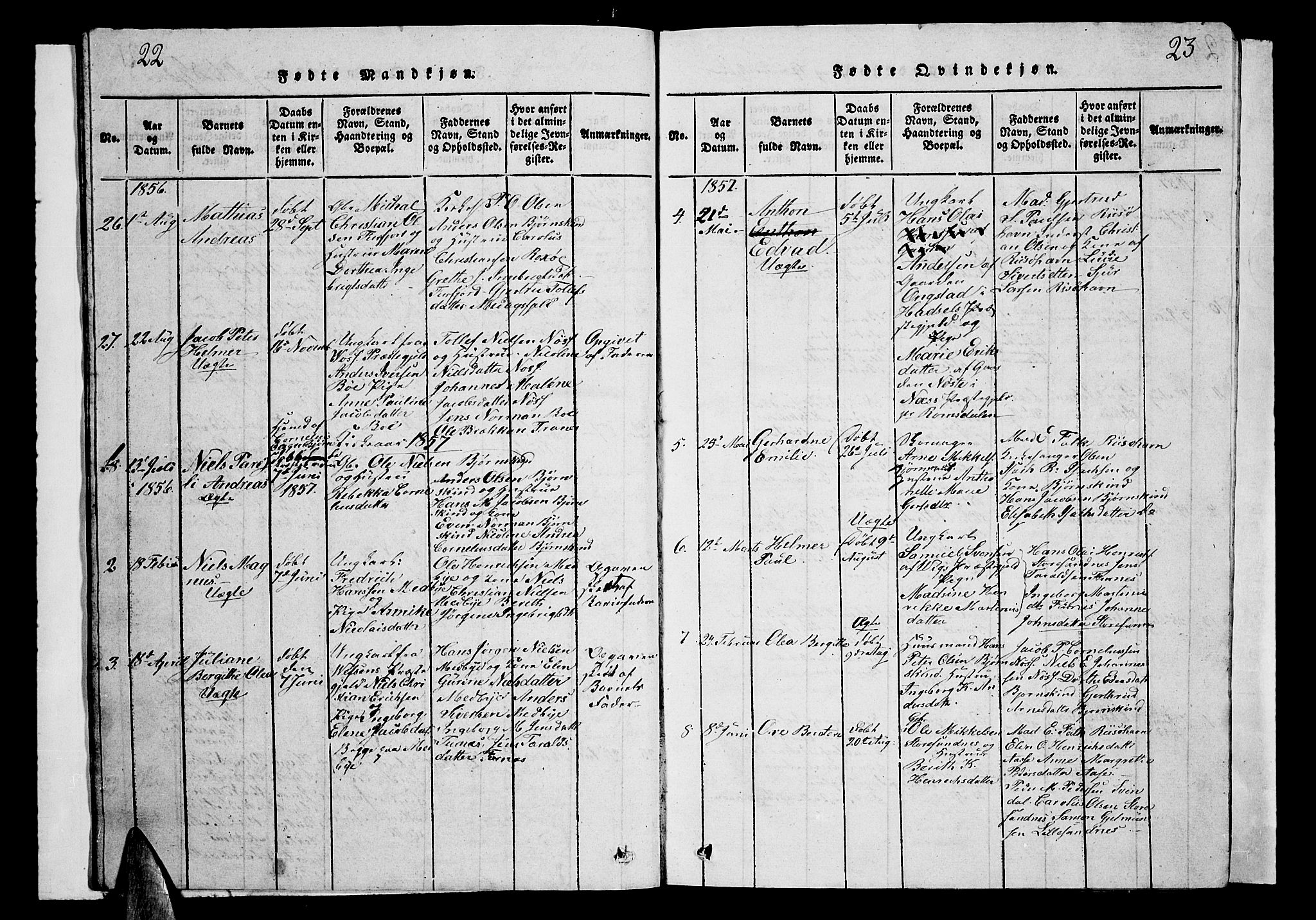 Ministerialprotokoller, klokkerbøker og fødselsregistre - Nordland, SAT/A-1459/899/L1446: Parish register (copy) no. 899C01, 1820-1868, p. 22-23