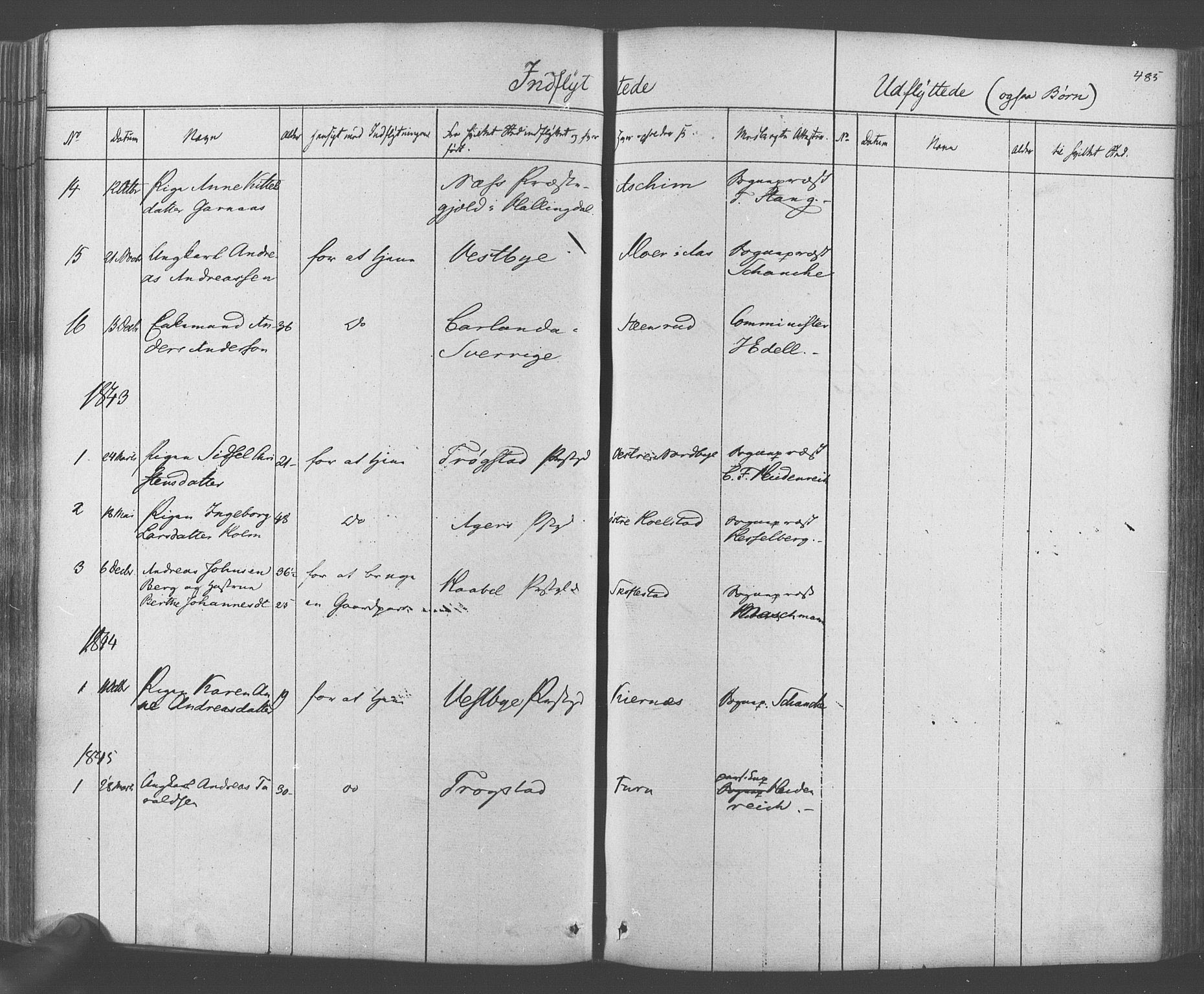 Ås prestekontor Kirkebøker, SAO/A-10894/F/Fa/L0006: Parish register (official) no. I 6, 1841-1853, p. 484-485