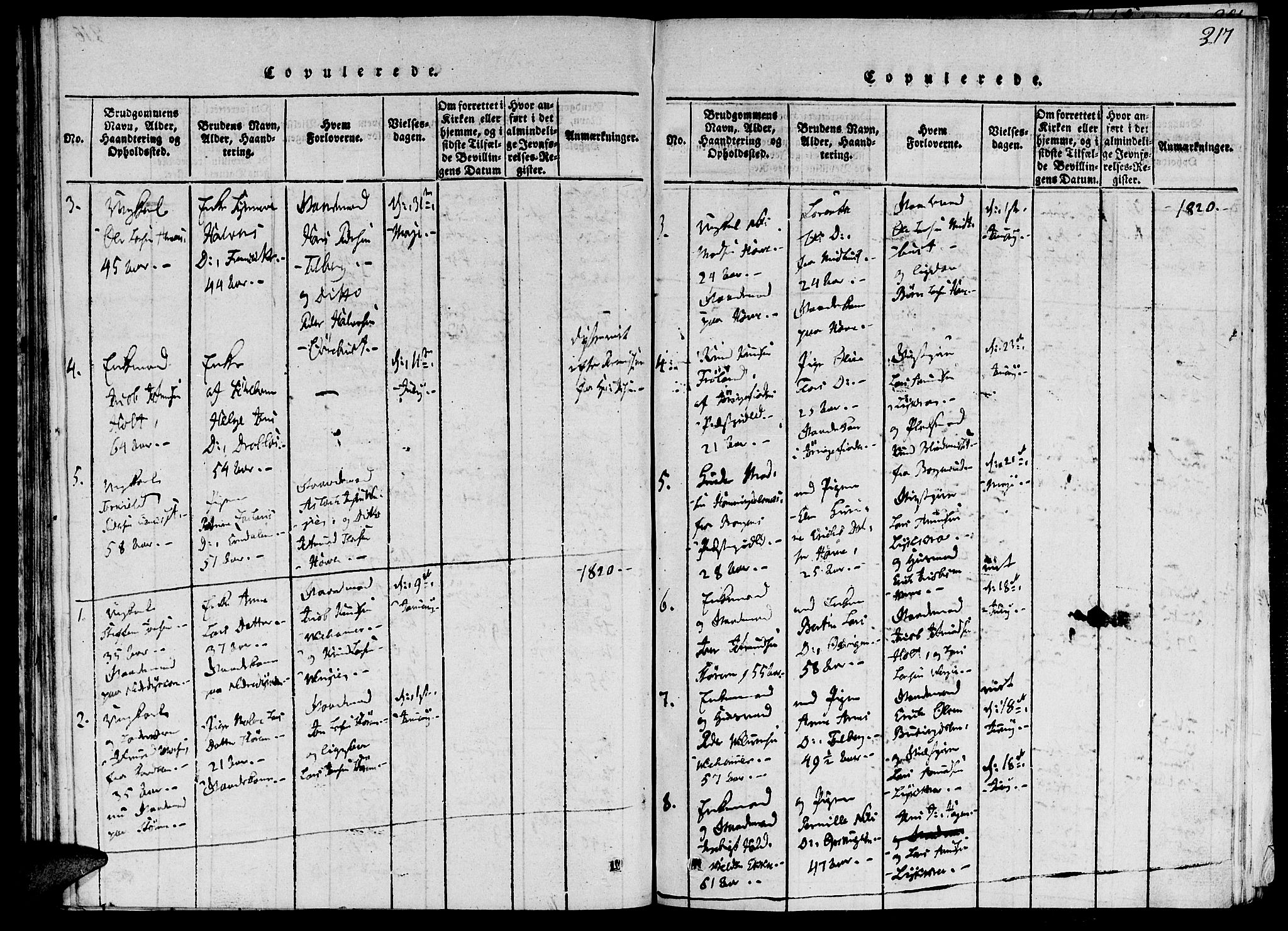 Ministerialprotokoller, klokkerbøker og fødselsregistre - Møre og Romsdal, AV/SAT-A-1454/520/L0273: Parish register (official) no. 520A03, 1817-1826, p. 217