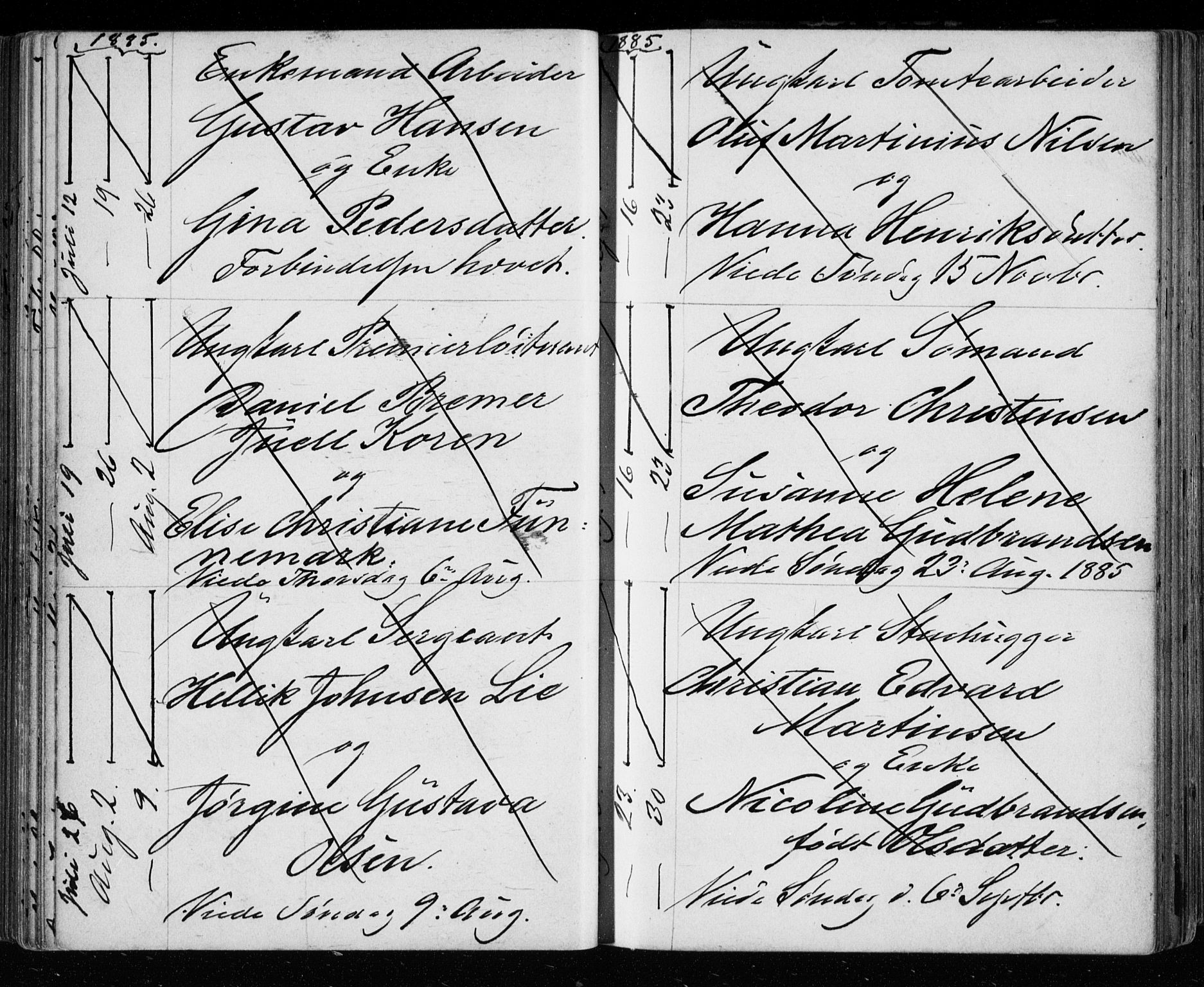 Bragernes kirkebøker, AV/SAKO-A-6/H/Ha/L0006: Banns register no. 6, 1873-1896