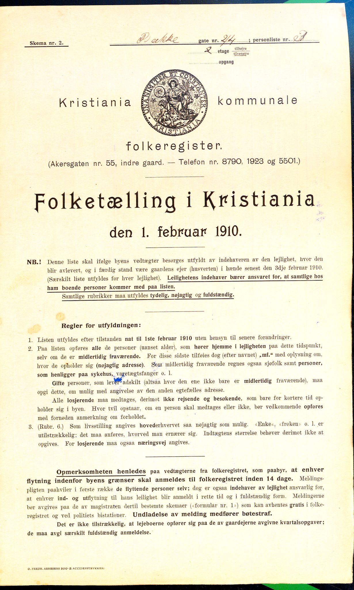 OBA, Municipal Census 1910 for Kristiania, 1910, p. 2535