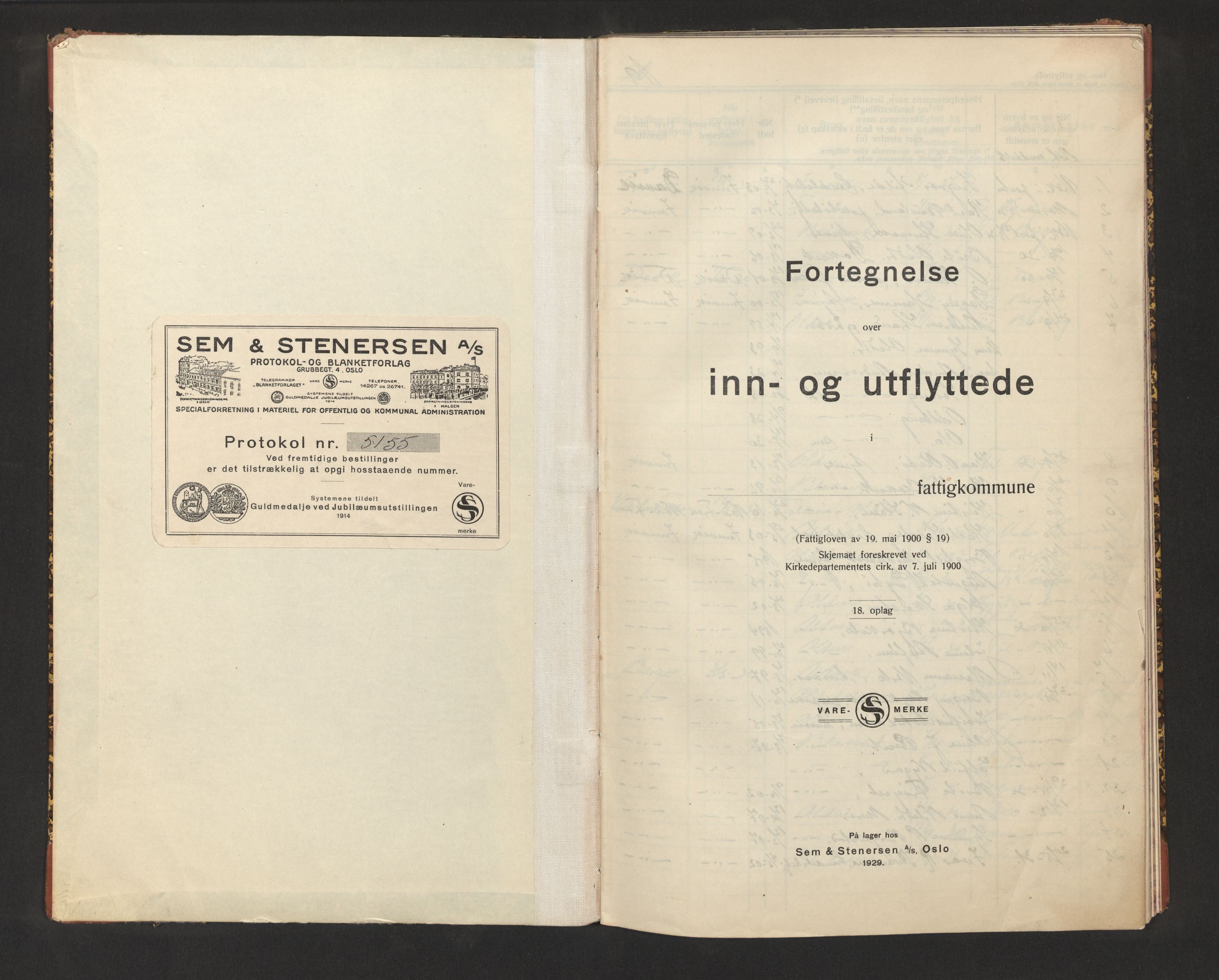 Lensmannen i Innvik, AV/SAB-A-28501/0020/L0001: Protokoll over inn- og utflytte, 1930-1945