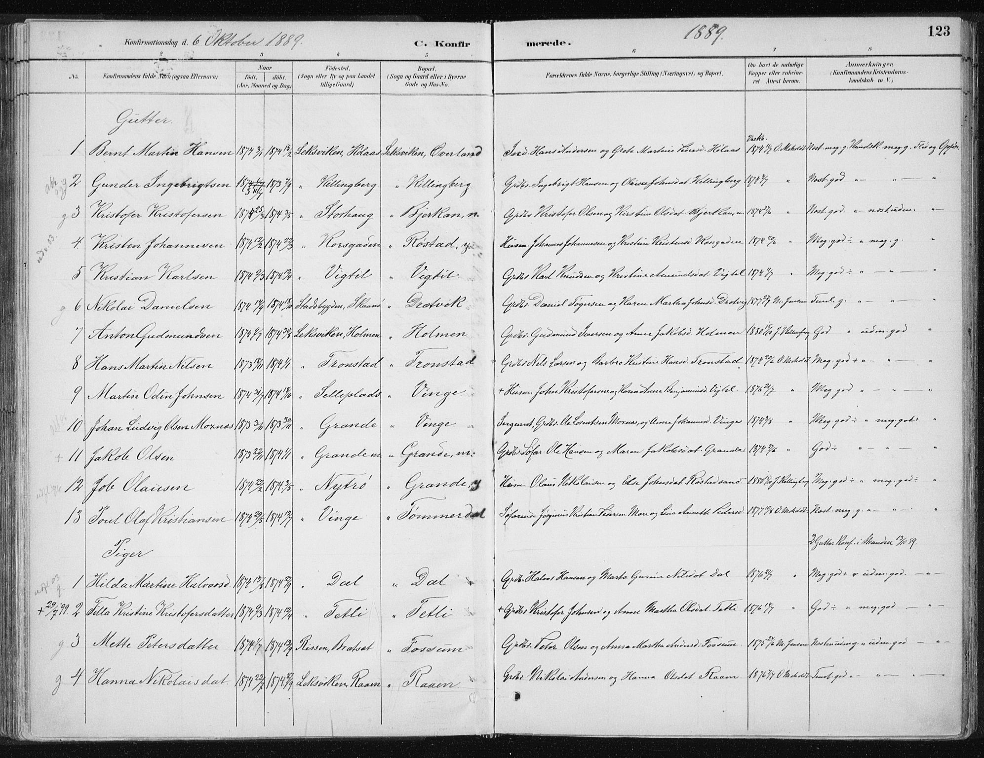 Ministerialprotokoller, klokkerbøker og fødselsregistre - Nord-Trøndelag, SAT/A-1458/701/L0010: Parish register (official) no. 701A10, 1883-1899, p. 123