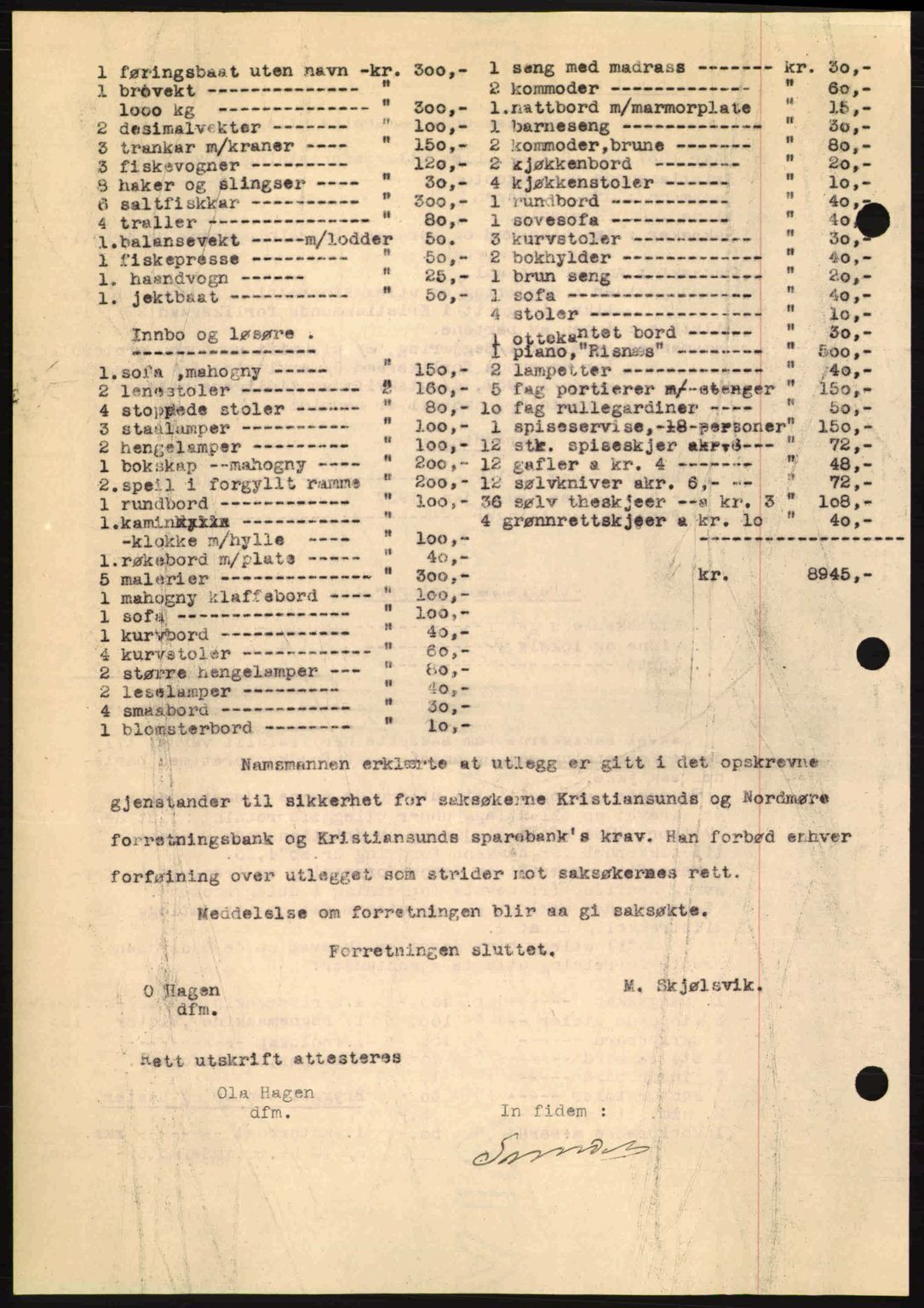 Kristiansund byfogd, AV/SAT-A-4587/A/27: Mortgage book no. 29, 1936-1937, Diary no: : 118/1937