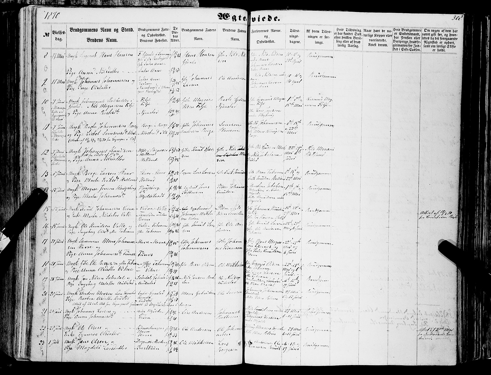 Haus sokneprestembete, AV/SAB-A-75601/H/Haa: Parish register (official) no. A 17, 1858-1870, p. 308