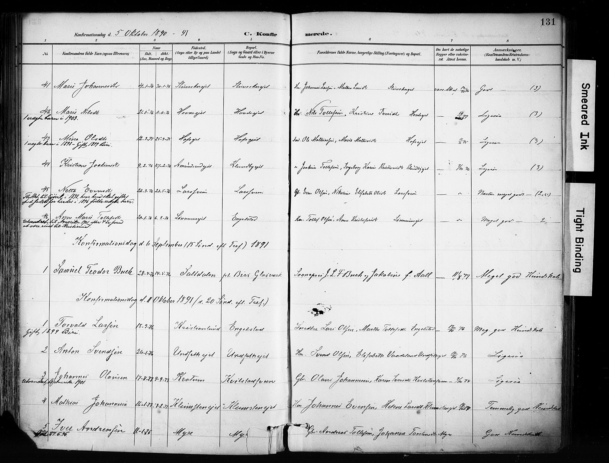 Biri prestekontor, SAH/PREST-096/H/Ha/Haa/L0009: Parish register (official) no. 9, 1887-1900, p. 131