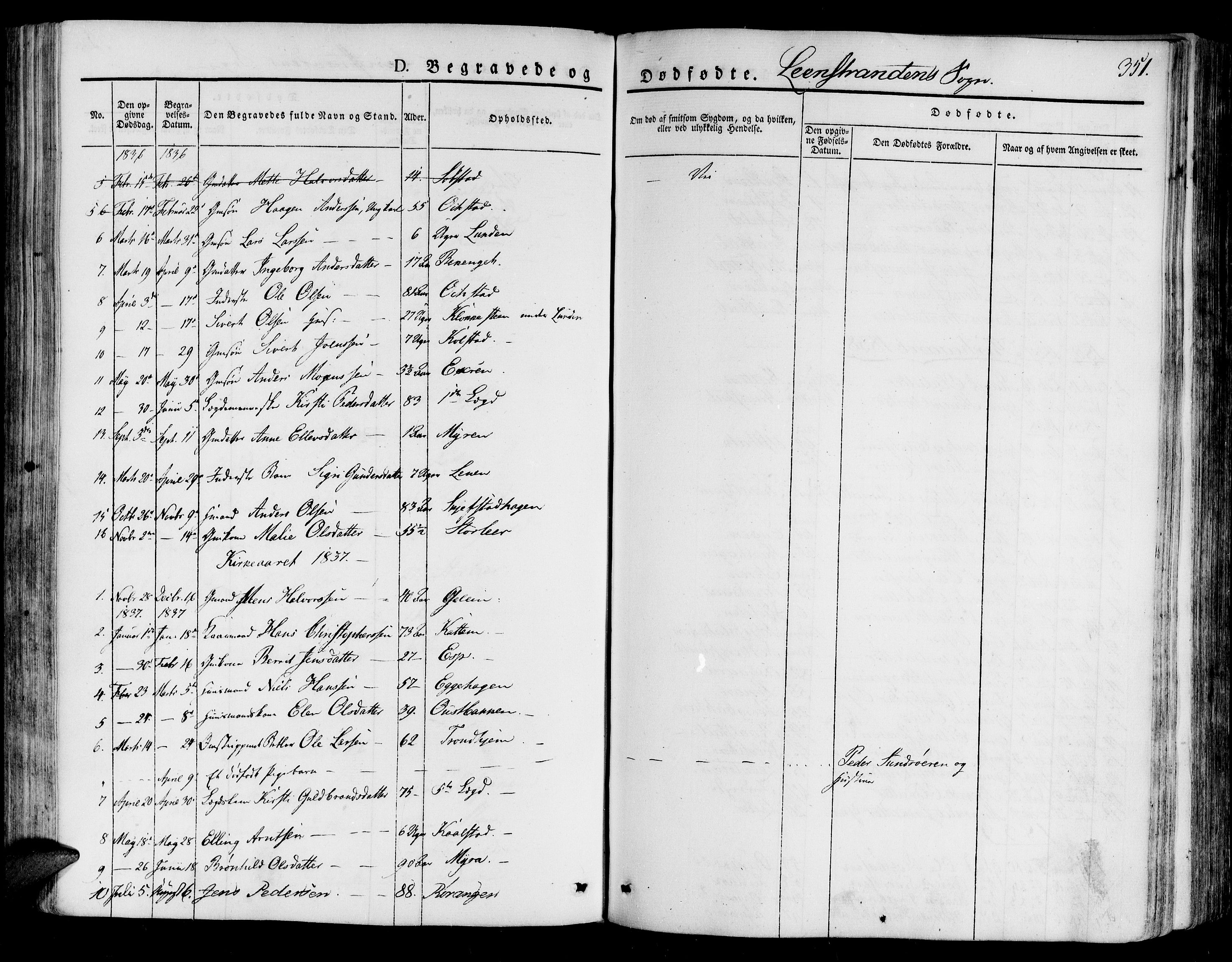 Ministerialprotokoller, klokkerbøker og fødselsregistre - Sør-Trøndelag, SAT/A-1456/691/L1071: Parish register (official) no. 691A05 /2, 1826-1841, p. 351