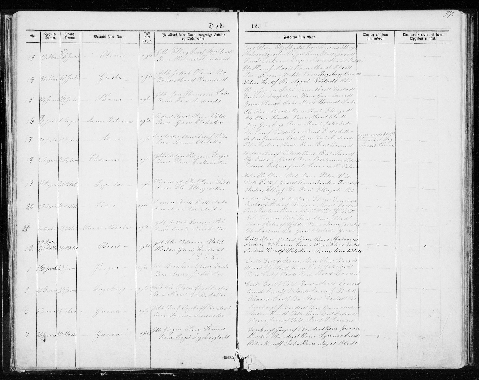 Ministerialprotokoller, klokkerbøker og fødselsregistre - Møre og Romsdal, SAT/A-1454/543/L0564: Parish register (copy) no. 543C02, 1867-1915, p. 37