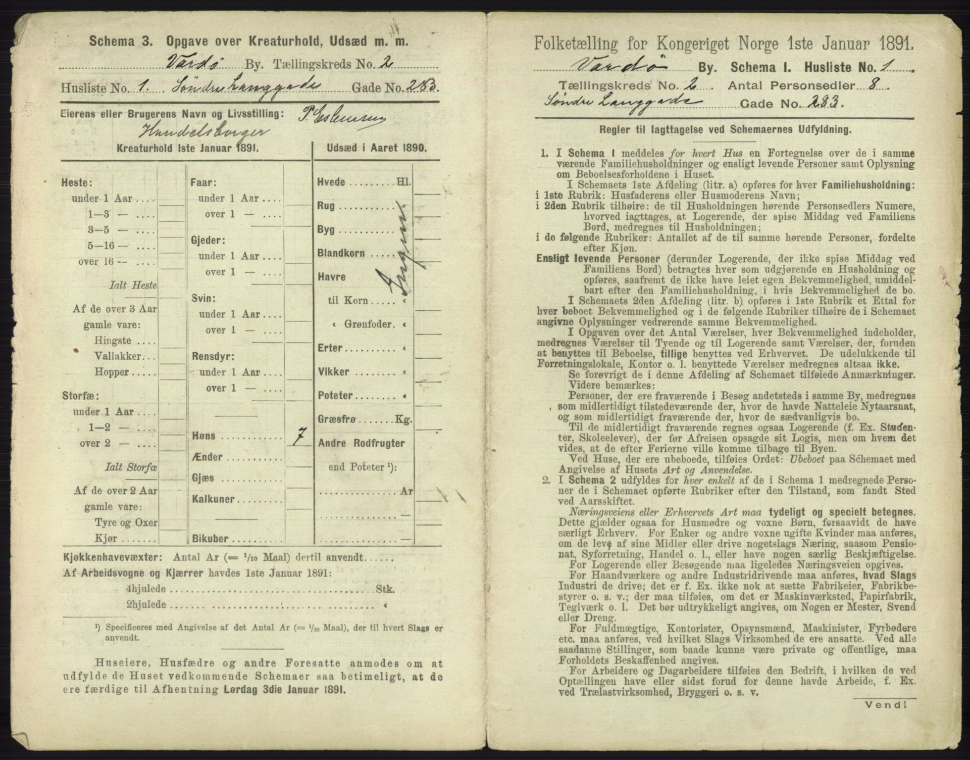 RA, 1891 census for 2002 Vardø, 1891, p. 990