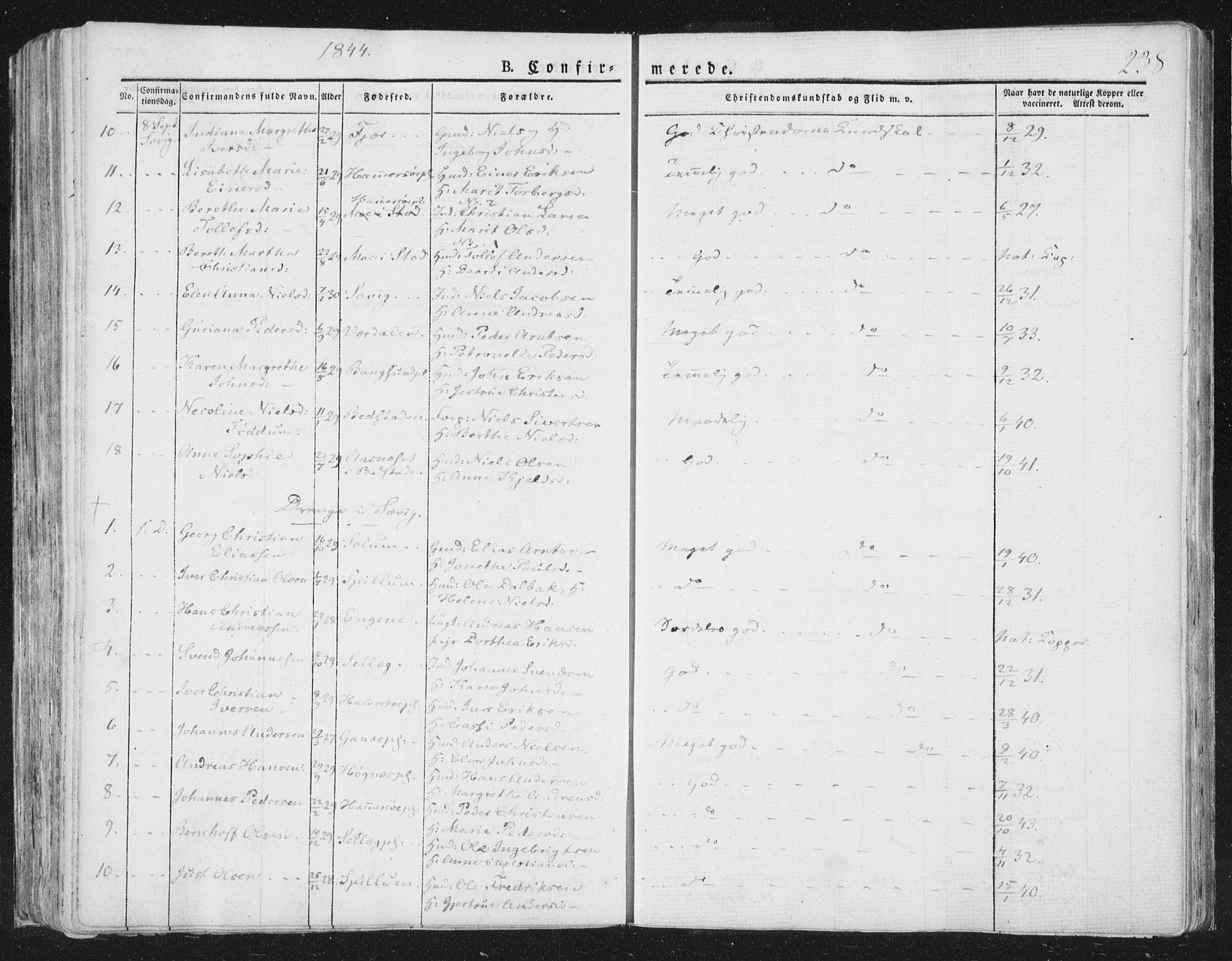 Ministerialprotokoller, klokkerbøker og fødselsregistre - Nord-Trøndelag, SAT/A-1458/764/L0551: Parish register (official) no. 764A07a, 1824-1864, p. 238