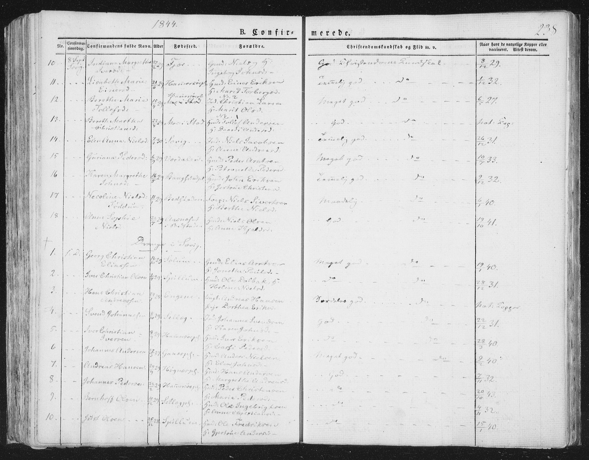 Ministerialprotokoller, klokkerbøker og fødselsregistre - Nord-Trøndelag, AV/SAT-A-1458/764/L0551: Parish register (official) no. 764A07a, 1824-1864, p. 238