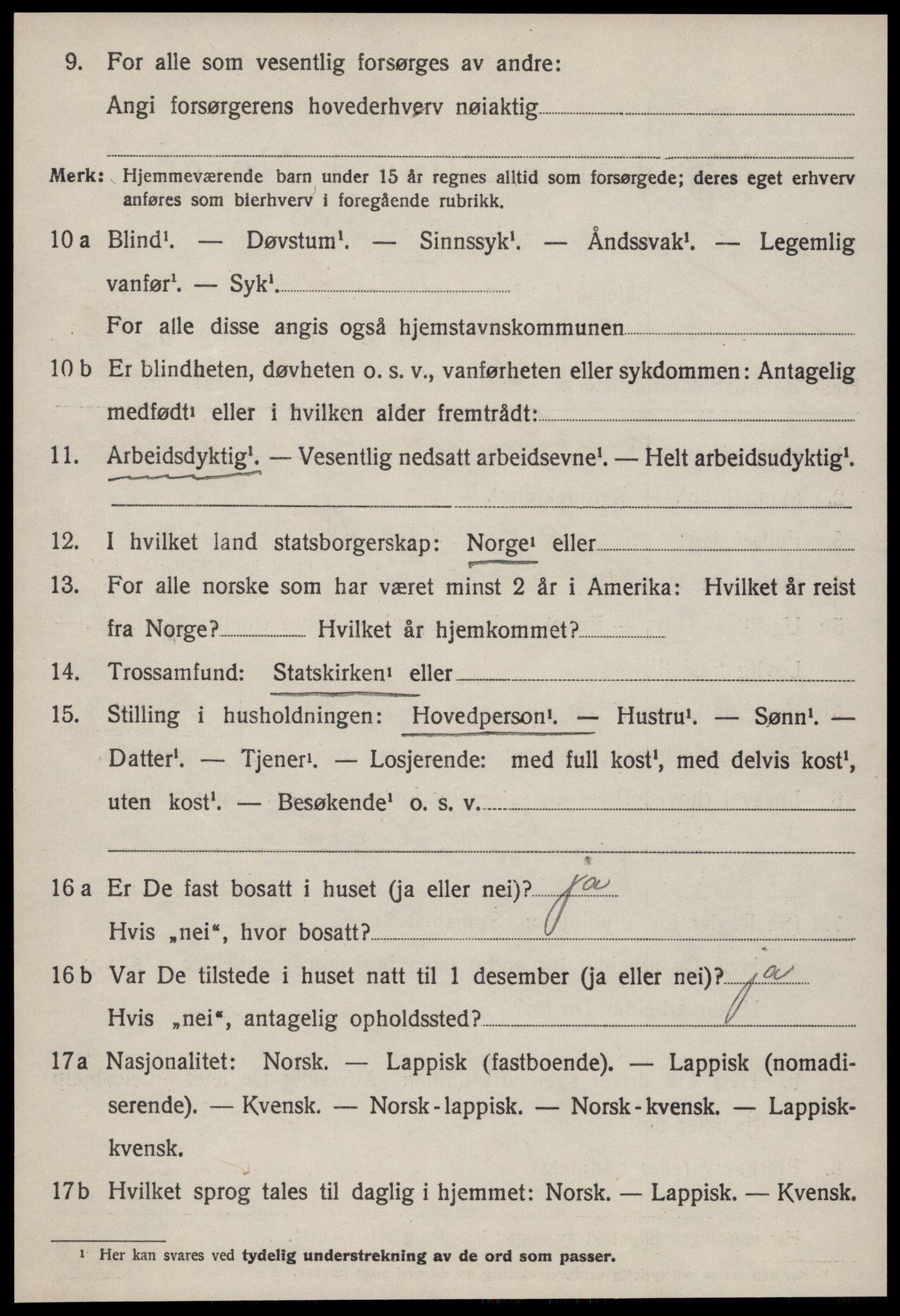 SAT, 1920 census for Hølonda, 1920, p. 1354