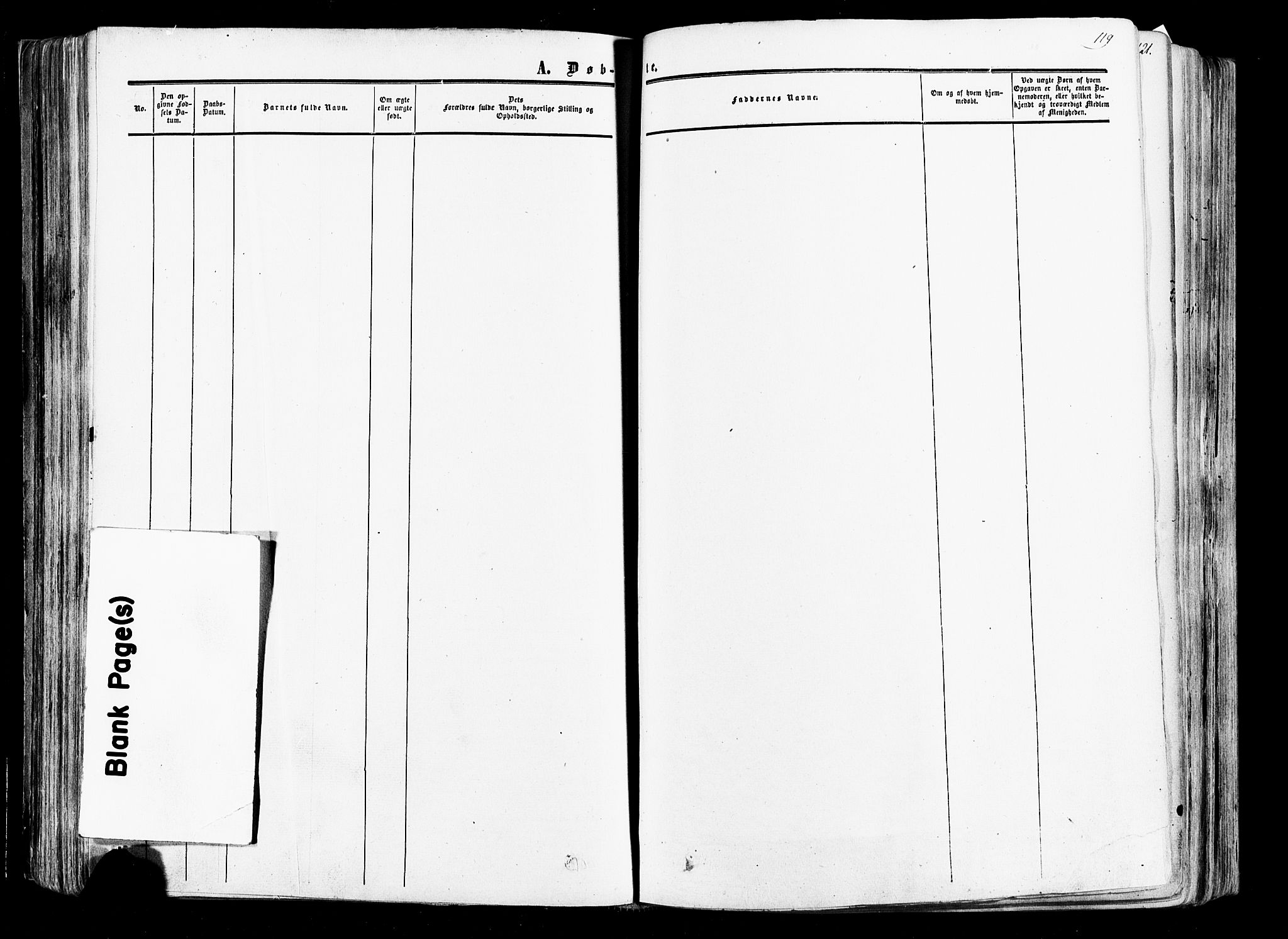 Aurskog prestekontor Kirkebøker, SAO/A-10304a/F/Fa/L0007: Parish register (official) no. I 7, 1854-1877, p. 119