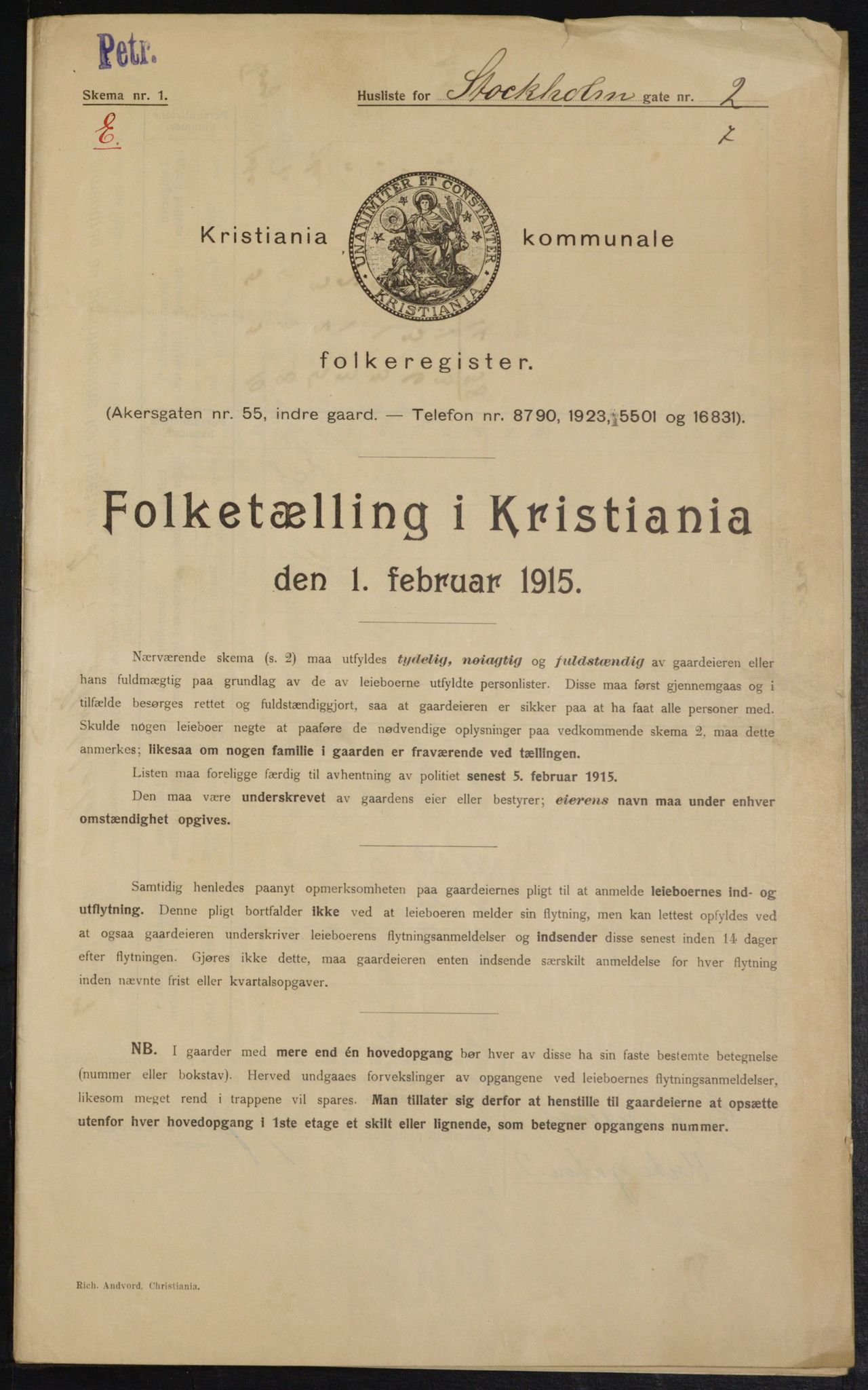 OBA, Municipal Census 1915 for Kristiania, 1915, p. 102469