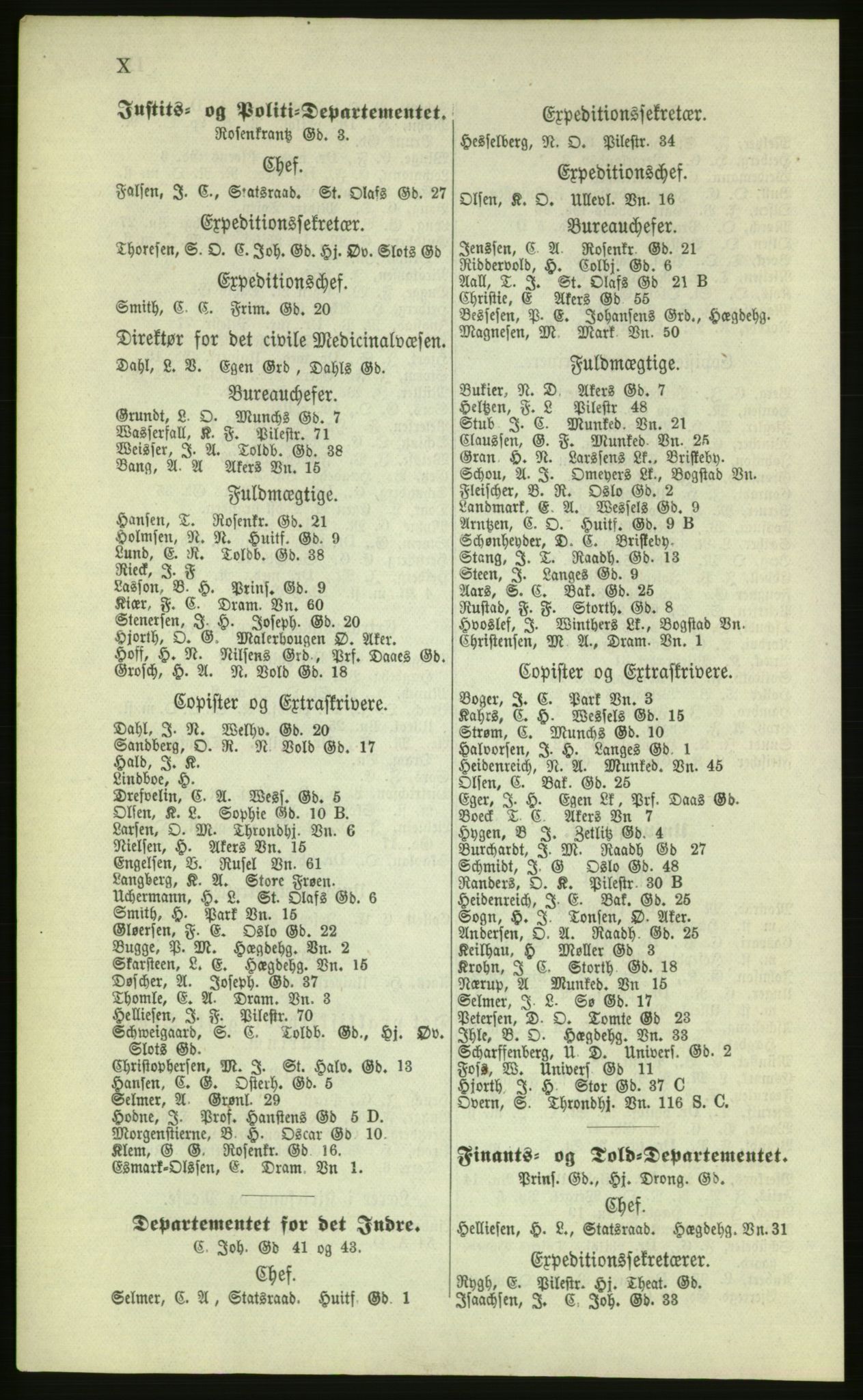 Kristiania/Oslo adressebok, PUBL/-, 1879, p. X