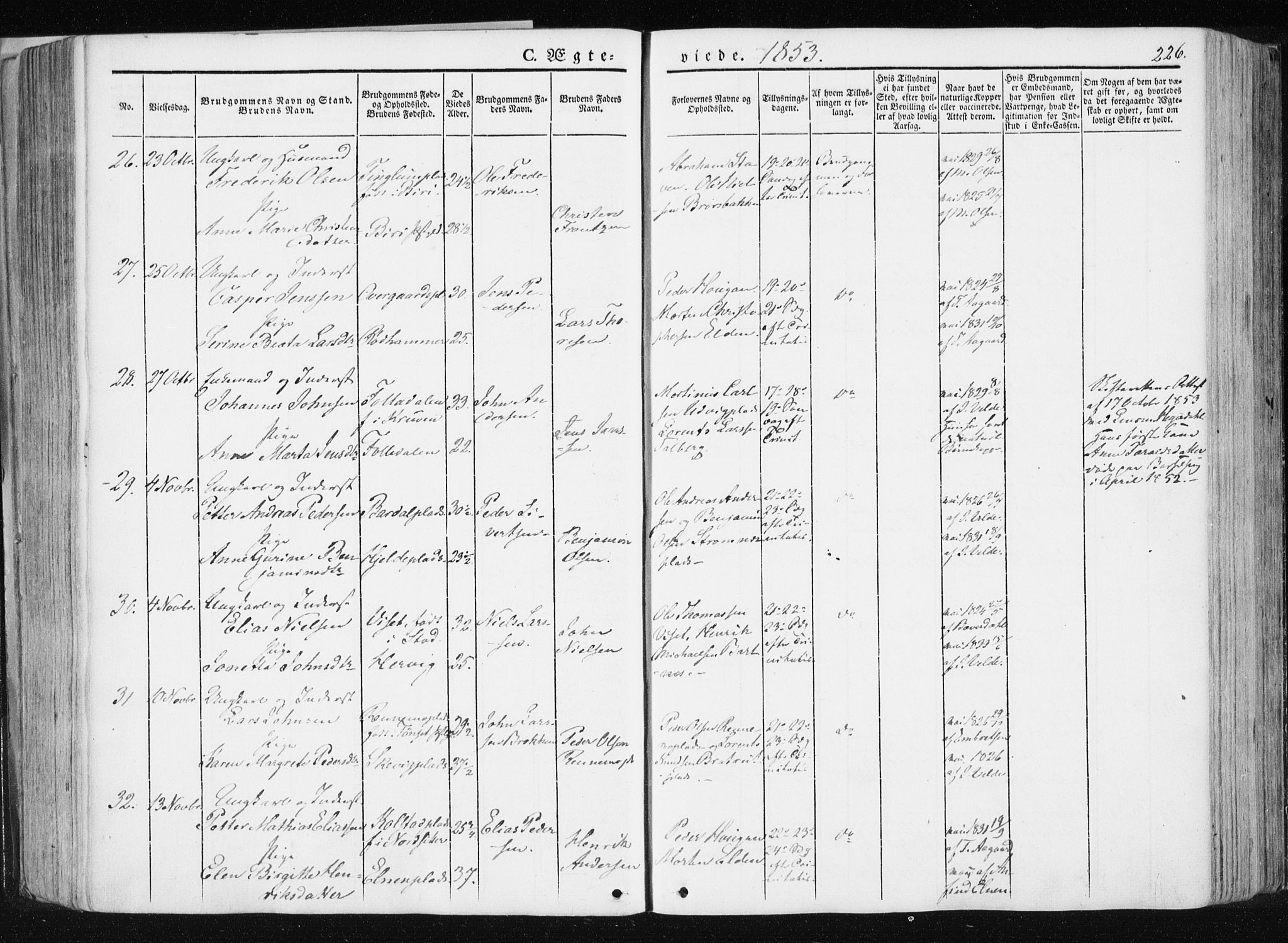 Ministerialprotokoller, klokkerbøker og fødselsregistre - Nord-Trøndelag, AV/SAT-A-1458/741/L0393: Parish register (official) no. 741A07, 1849-1863, p. 226