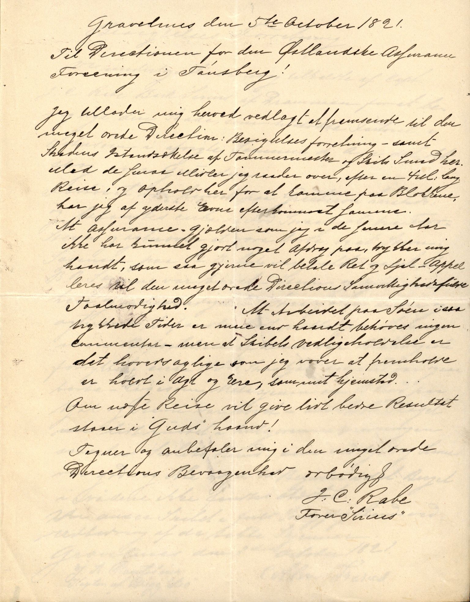 Pa 63 - Østlandske skibsassuranceforening, VEMU/A-1079/G/Ga/L0027/0002: Havaridokumenter / Jarlen, Jarl, St. Petersburg, Sir John Lawrence, Sirius, 1891, p. 85