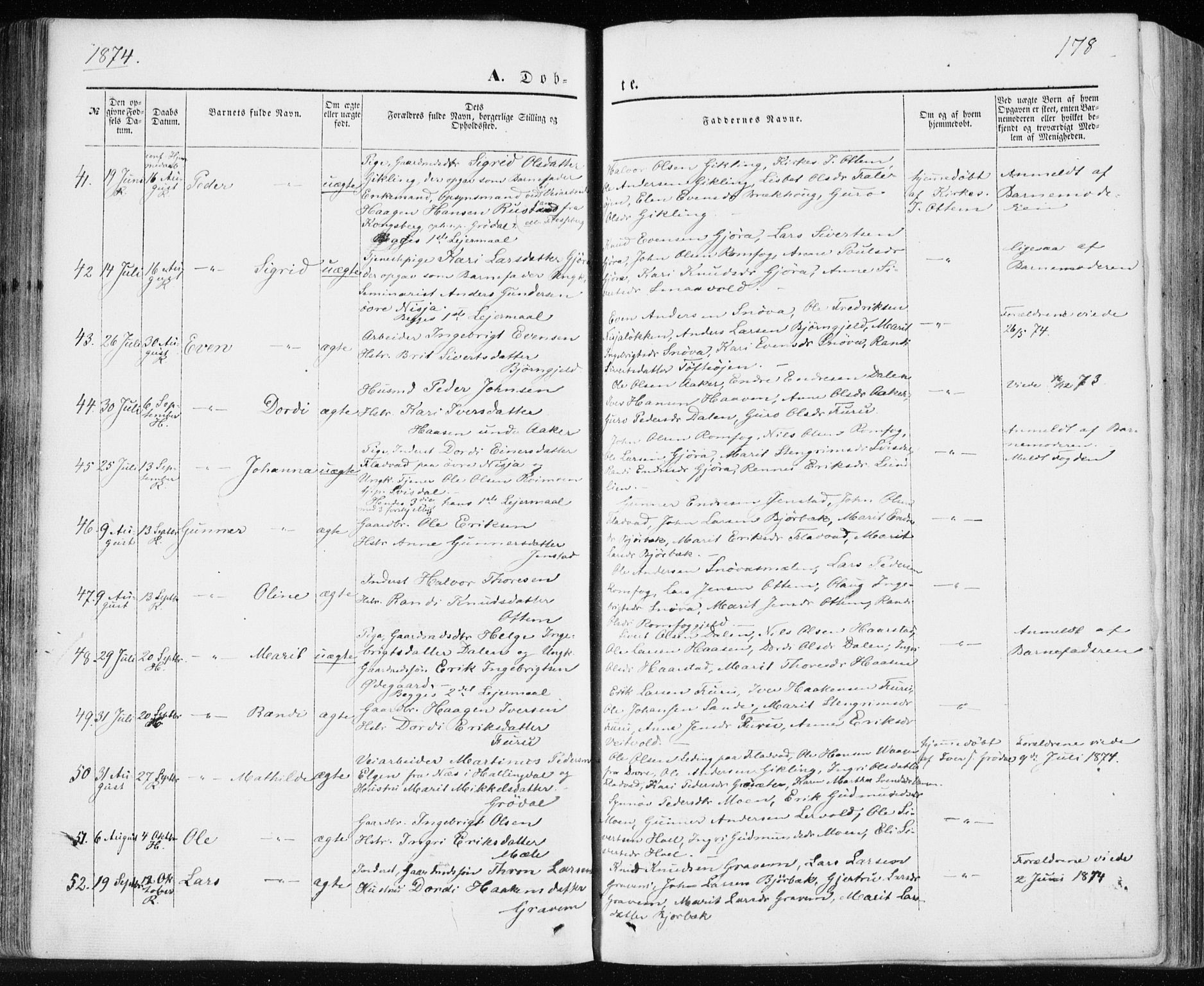 Ministerialprotokoller, klokkerbøker og fødselsregistre - Møre og Romsdal, SAT/A-1454/590/L1013: Parish register (official) no. 590A05, 1847-1877, p. 178