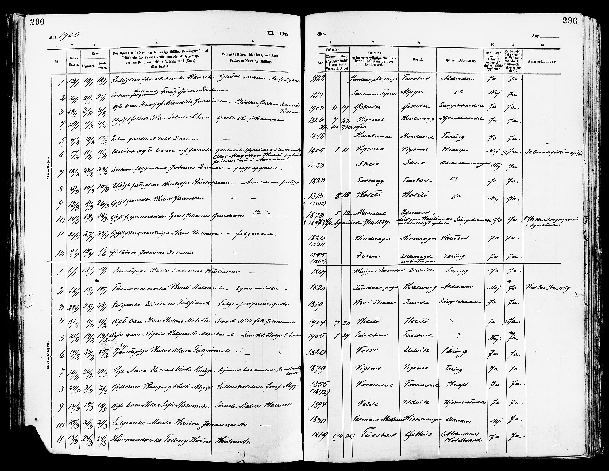 Avaldsnes sokneprestkontor, SAST/A -101851/H/Ha/Haa/L0015: Parish register (official) no. A 15, 1880-1906, p. 296