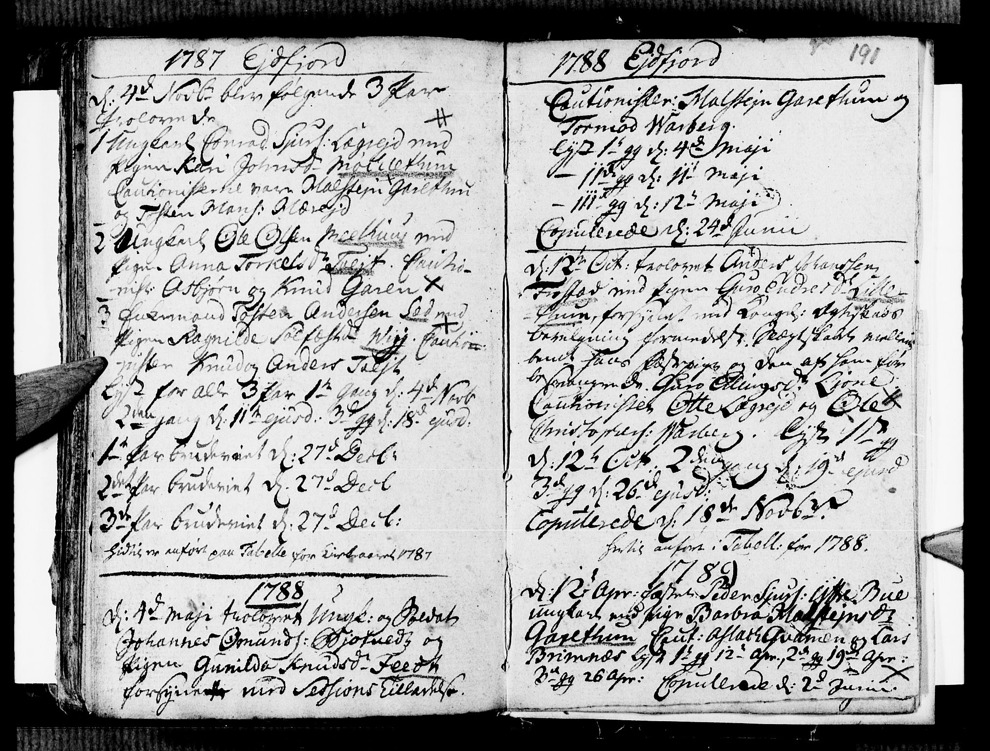 Ulvik sokneprestembete, SAB/A-78801/H/Haa: Parish register (official) no. A 9, 1743-1792, p. 191