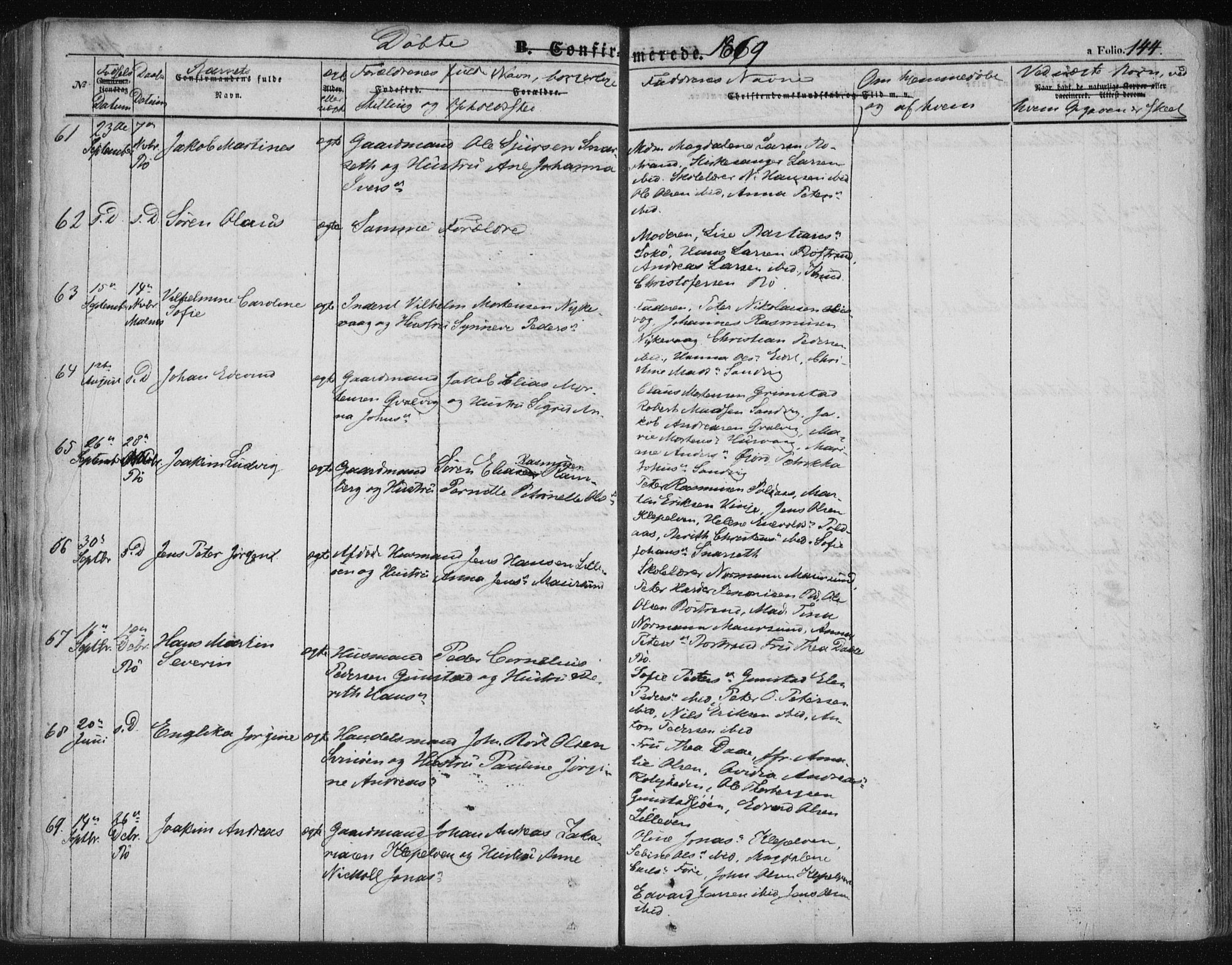 Ministerialprotokoller, klokkerbøker og fødselsregistre - Nordland, AV/SAT-A-1459/891/L1300: Parish register (official) no. 891A05, 1856-1870, p. 144