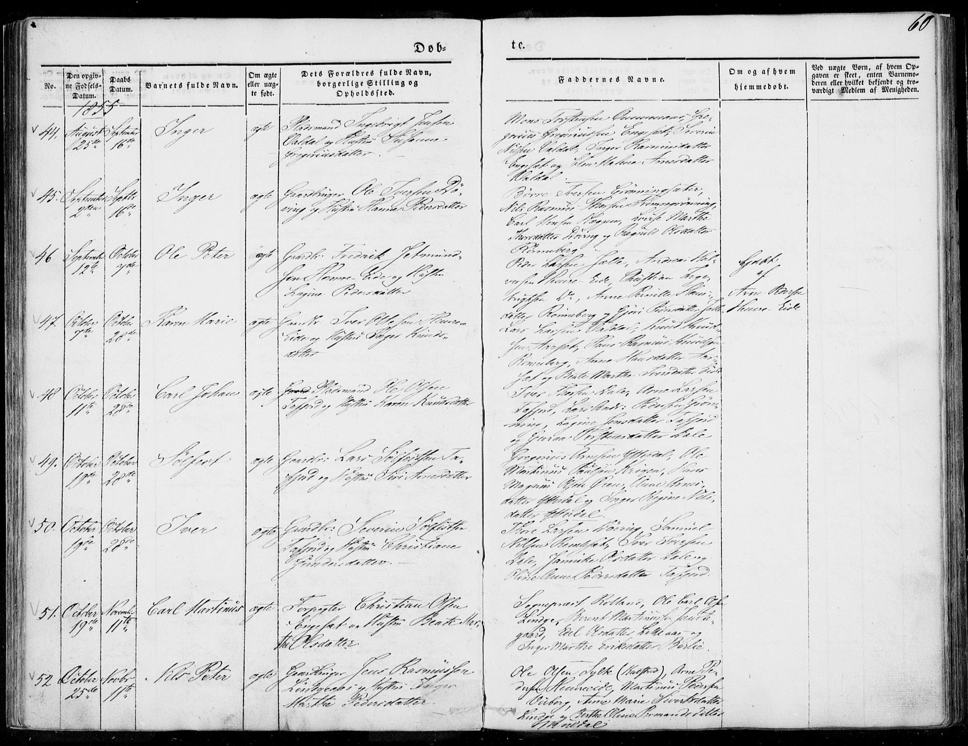 Ministerialprotokoller, klokkerbøker og fødselsregistre - Møre og Romsdal, SAT/A-1454/519/L0249: Parish register (official) no. 519A08, 1846-1868, p. 60