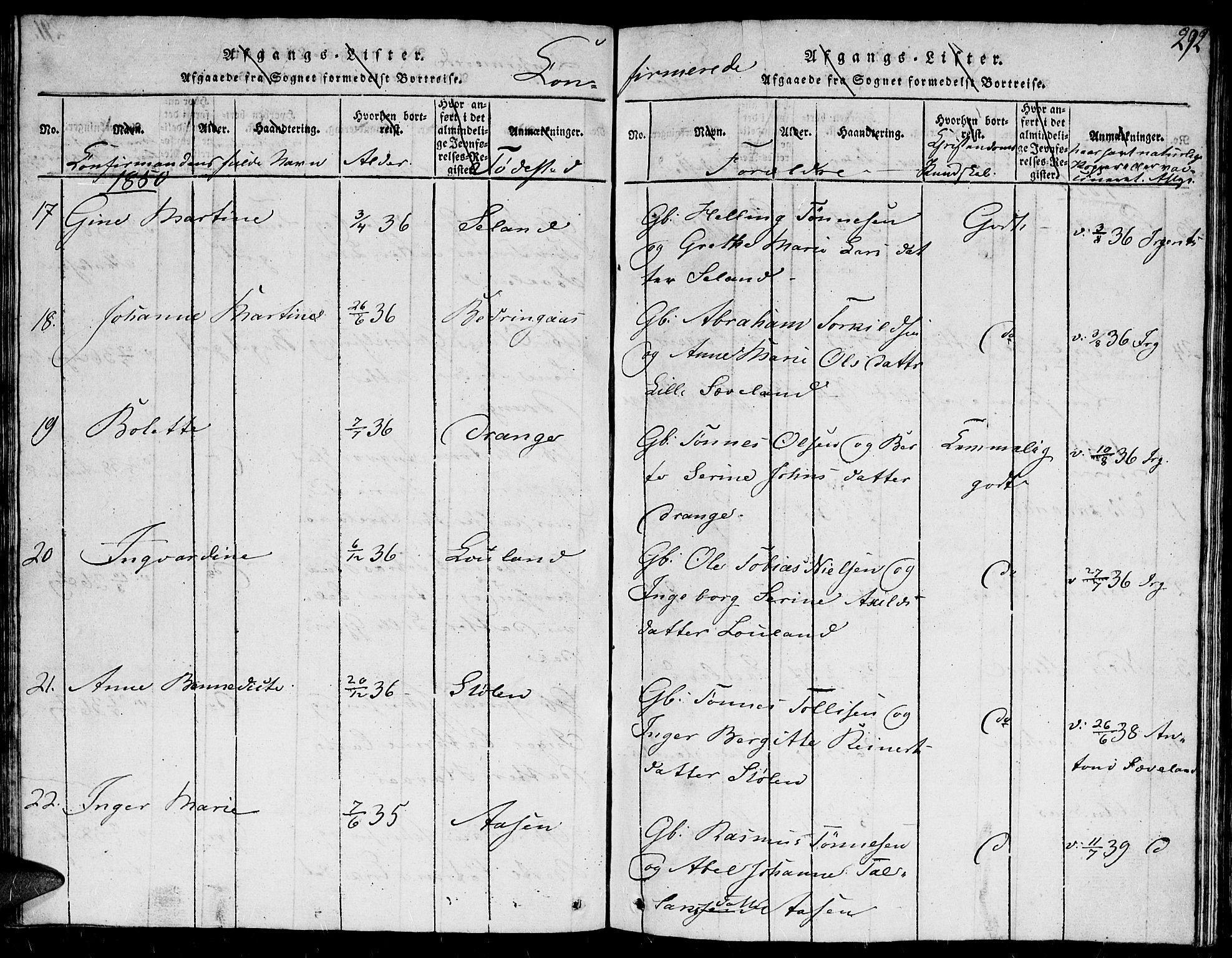 Herad sokneprestkontor, AV/SAK-1111-0018/F/Fb/Fba/L0001: Parish register (copy) no. B 1, 1815-1852, p. 292