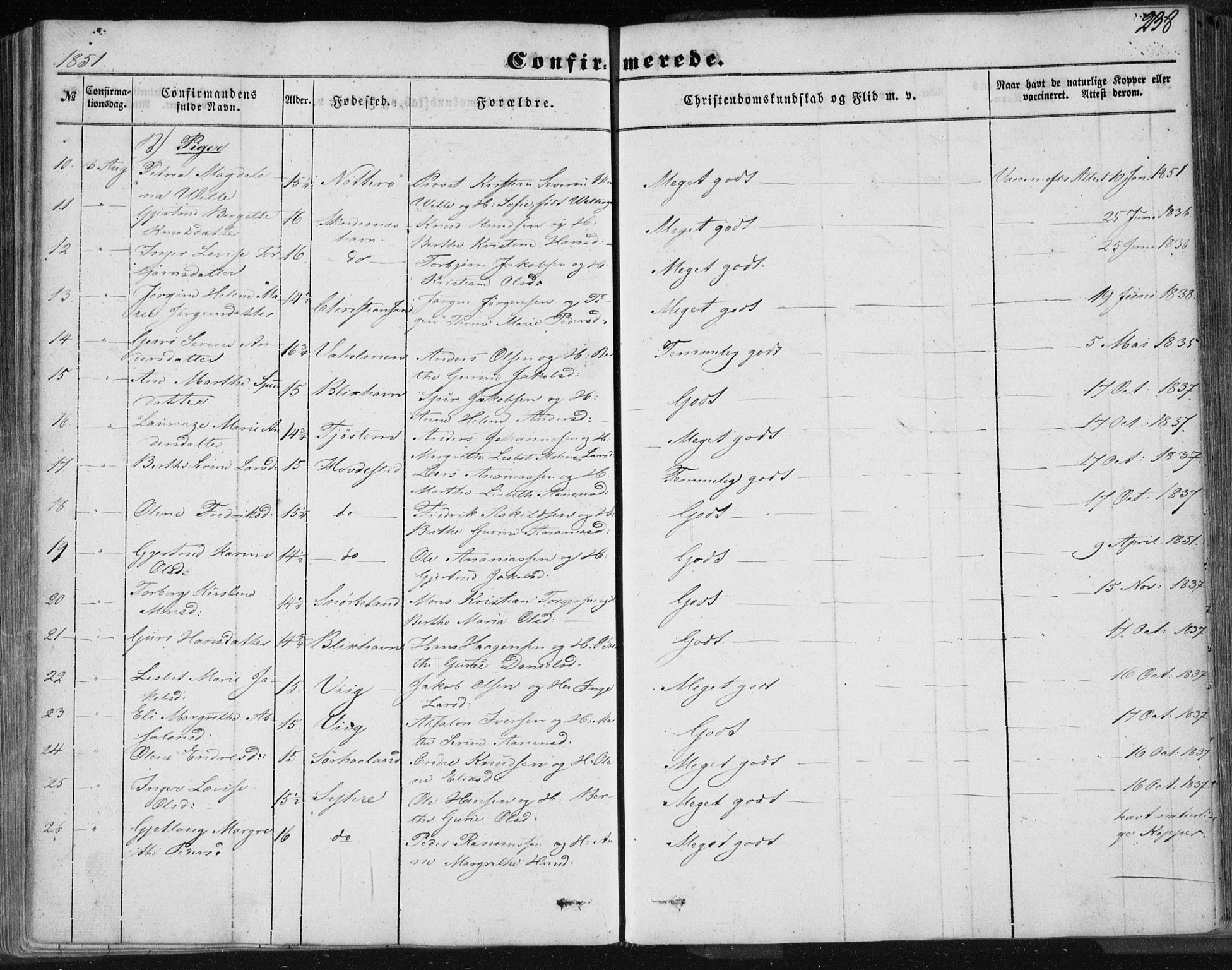 Skudenes sokneprestkontor, AV/SAST-A -101849/H/Ha/Haa/L0004: Parish register (official) no. A 3.1, 1847-1863, p. 238