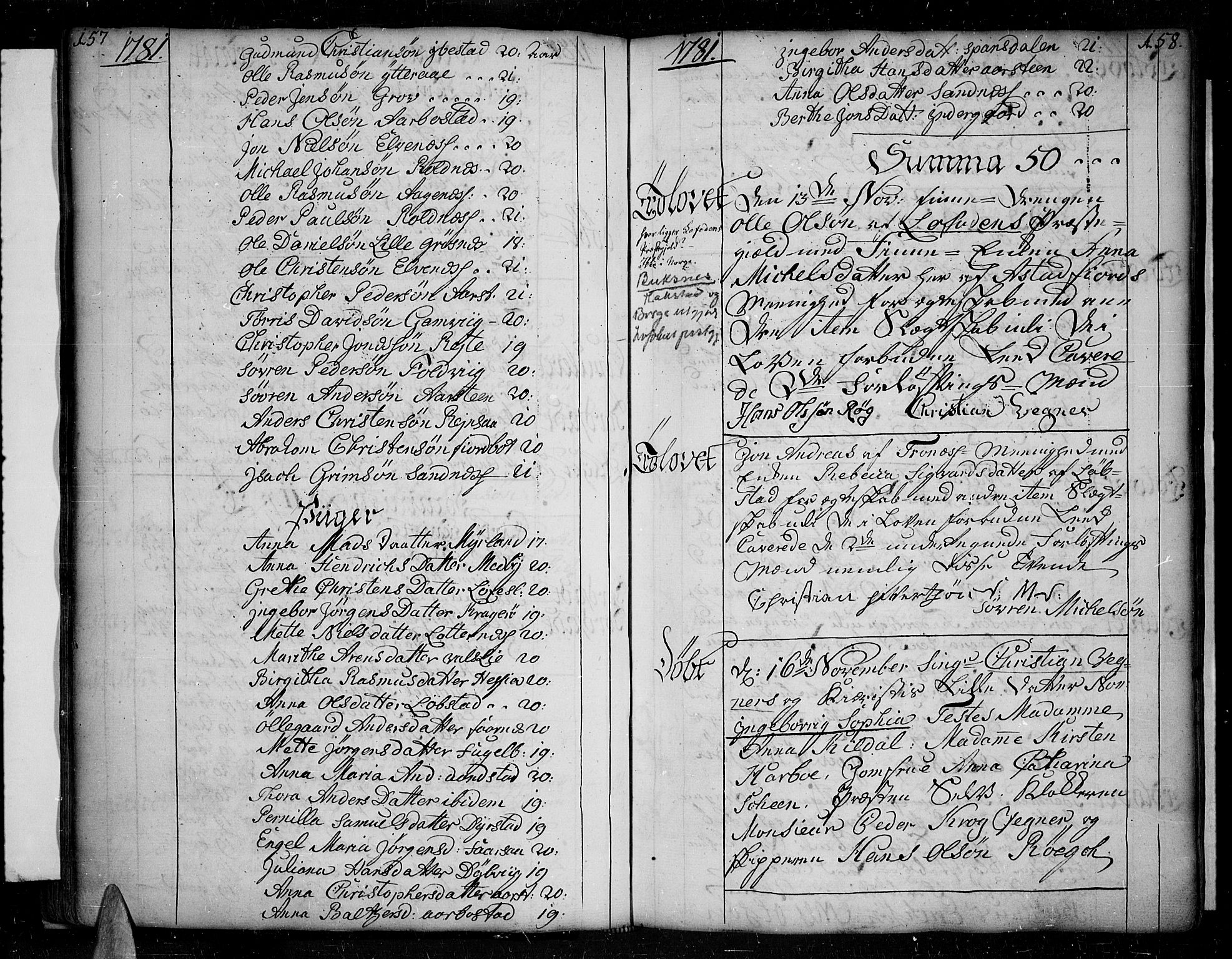 Ibestad sokneprestembete, AV/SATØ-S-0077/H/Ha/Haa/L0003kirke: Parish register (official) no. 3, 1776-1801, p. 157-158