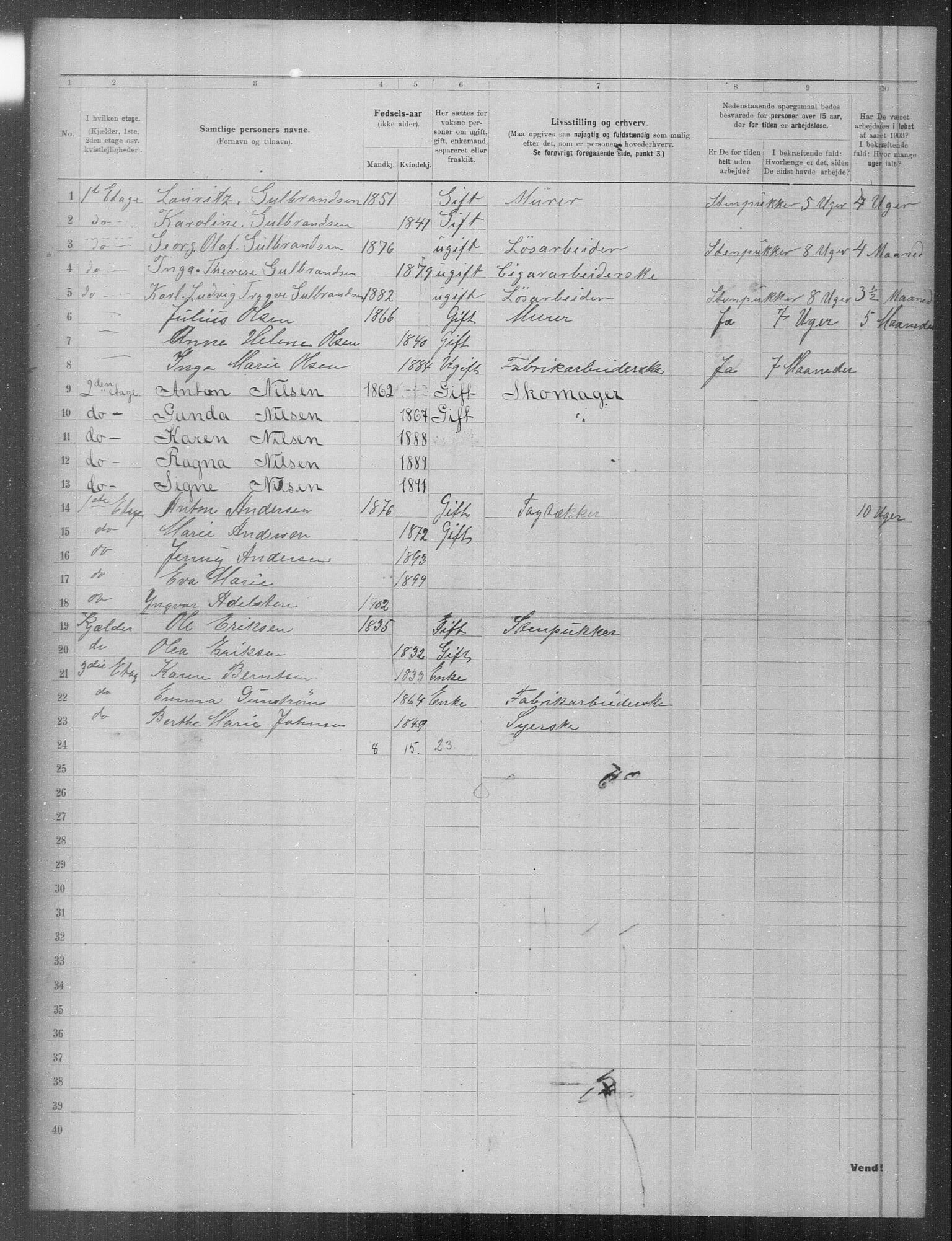 OBA, Municipal Census 1903 for Kristiania, 1903, p. 6144